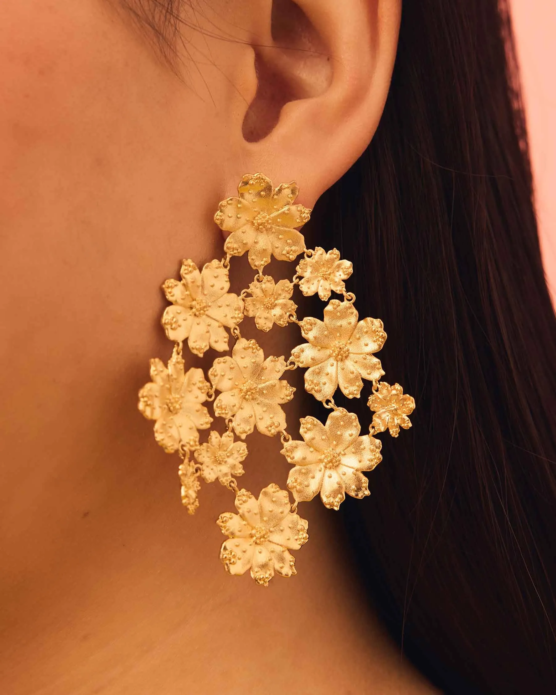 Large Zinnia Earrings sold by Apodemia product image thumbnail 4