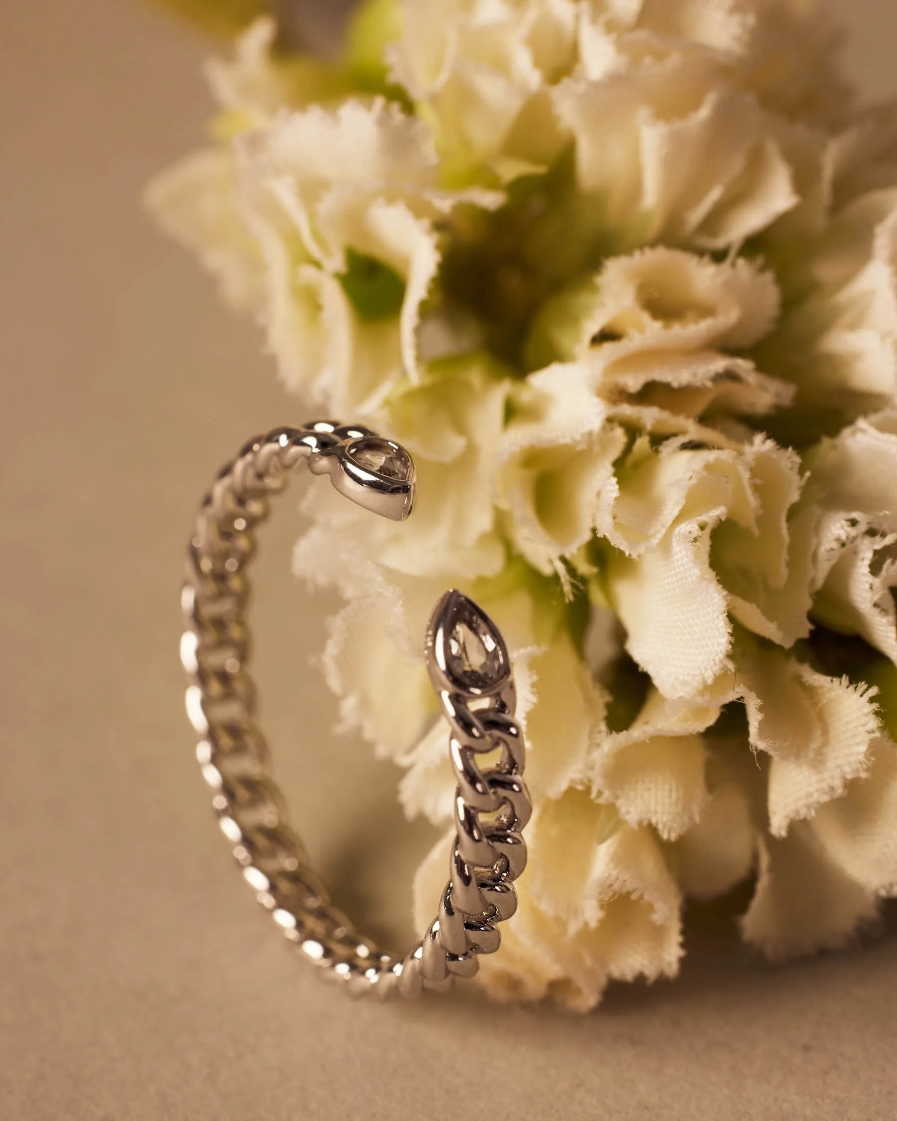 Forever Open Ring | 925 Sterling Silver | White Topaz sold by Apodemia