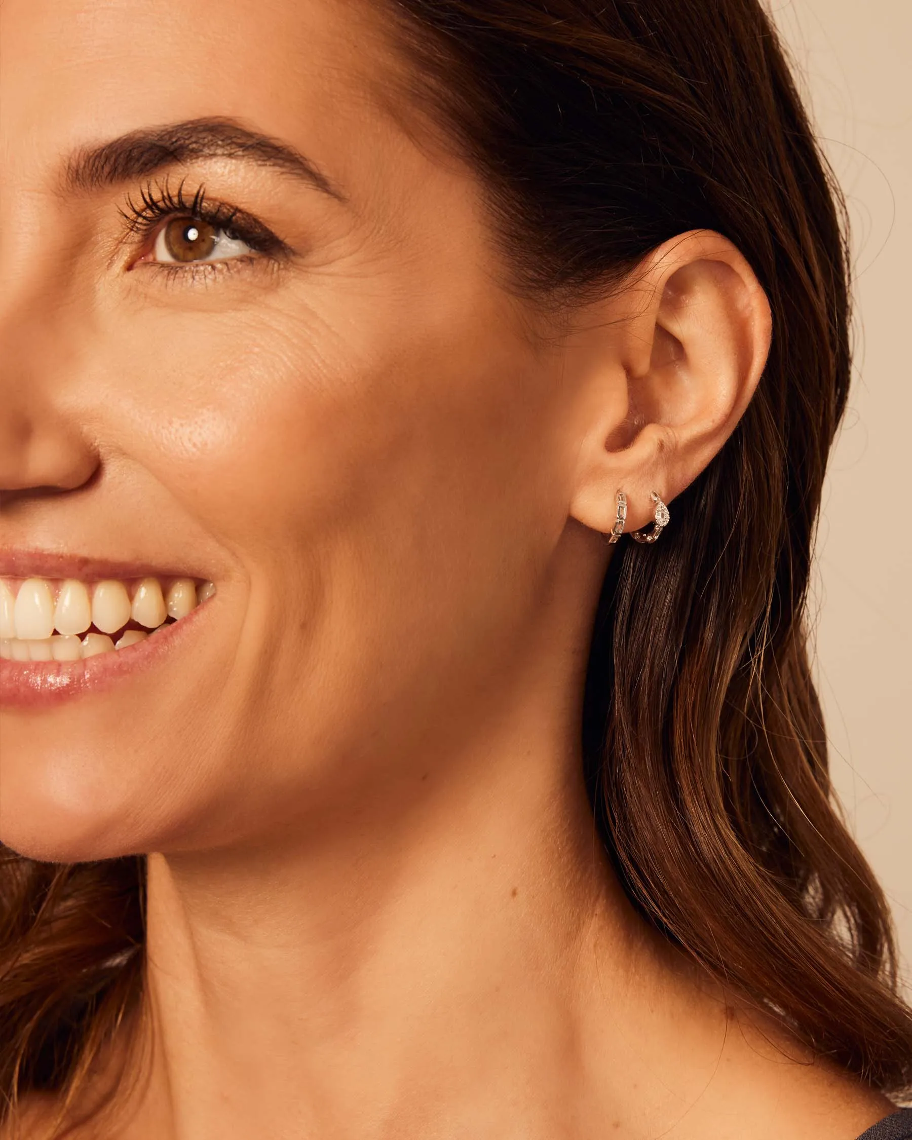 Multi Forever Hoop Earrings | Sterling Silver 925 | White Topaz sold by Apodemia product image thumbnail 3