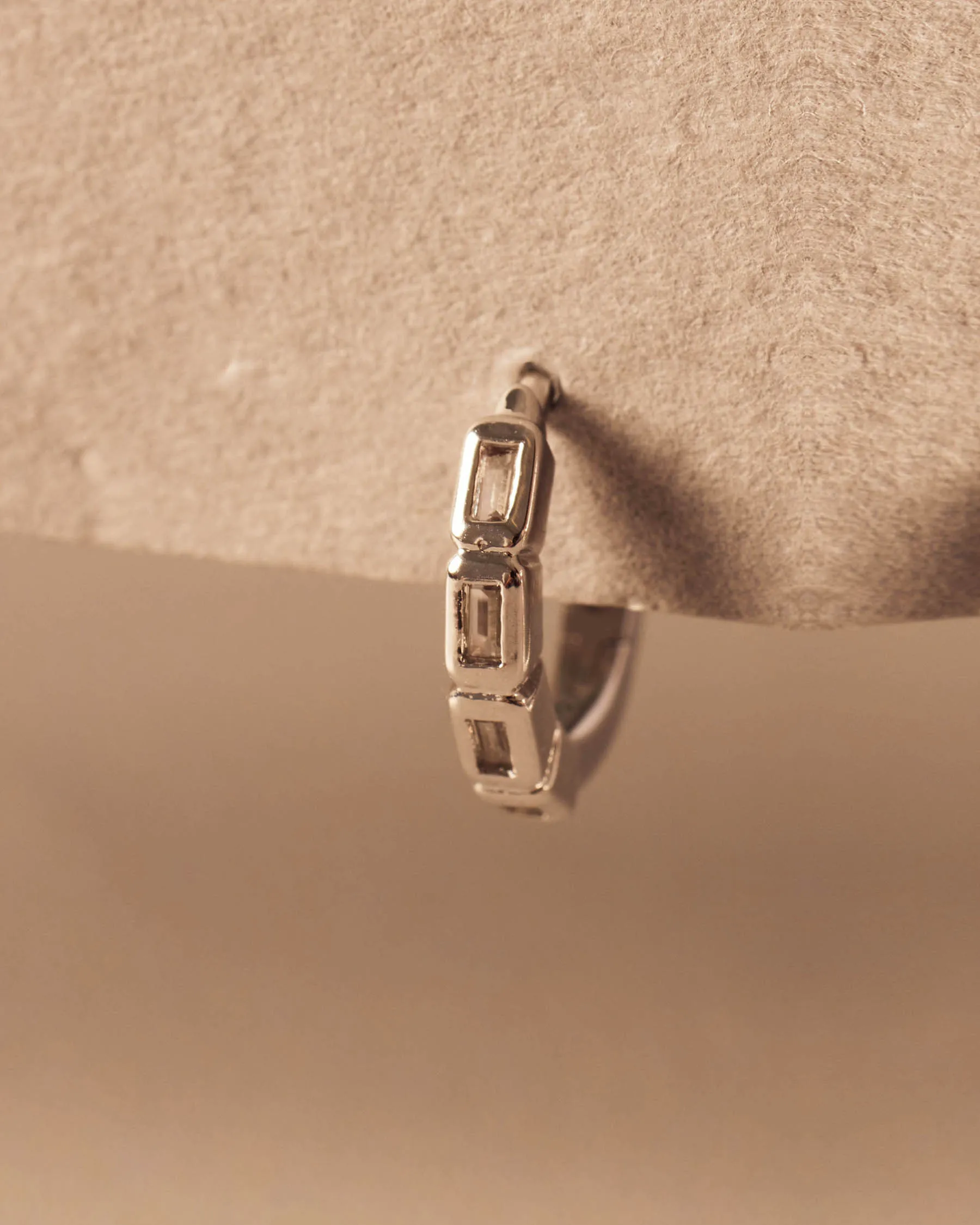 Multi Forever Hoop Earrings | Sterling Silver 925 | White Topaz sold by Apodemia