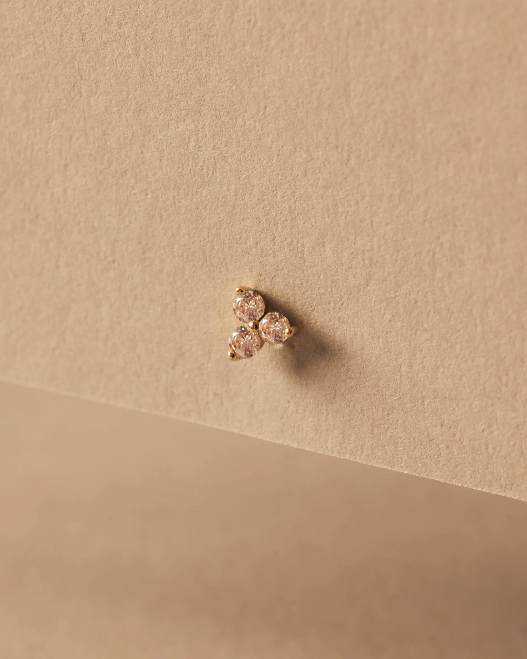 Trio Stud Forever Earrings | 9k Solid Gold | Diamond sold by Apodemia