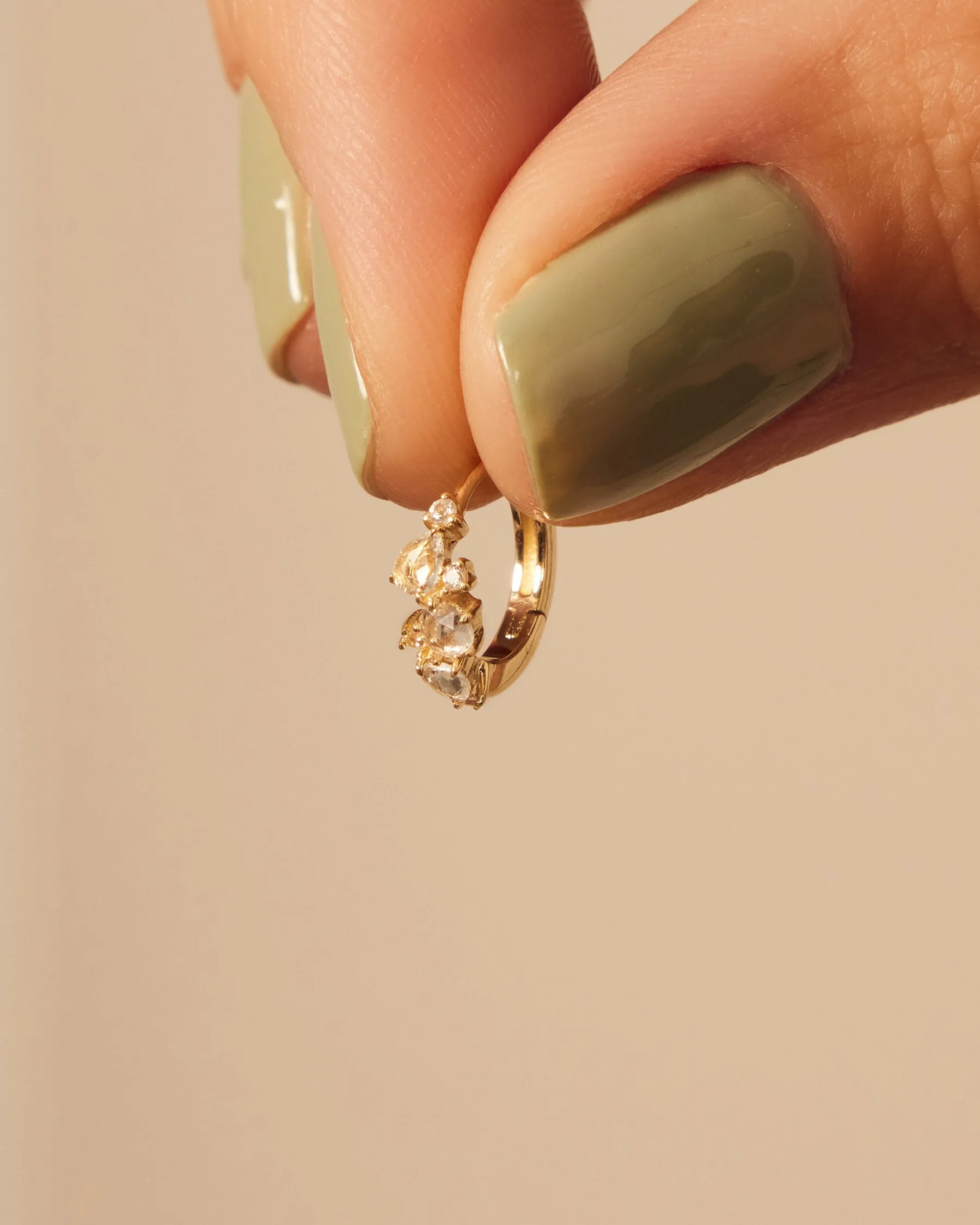 Forever Hoop Earring | 9k Solid Gold | Sapphire sold by Apodemia