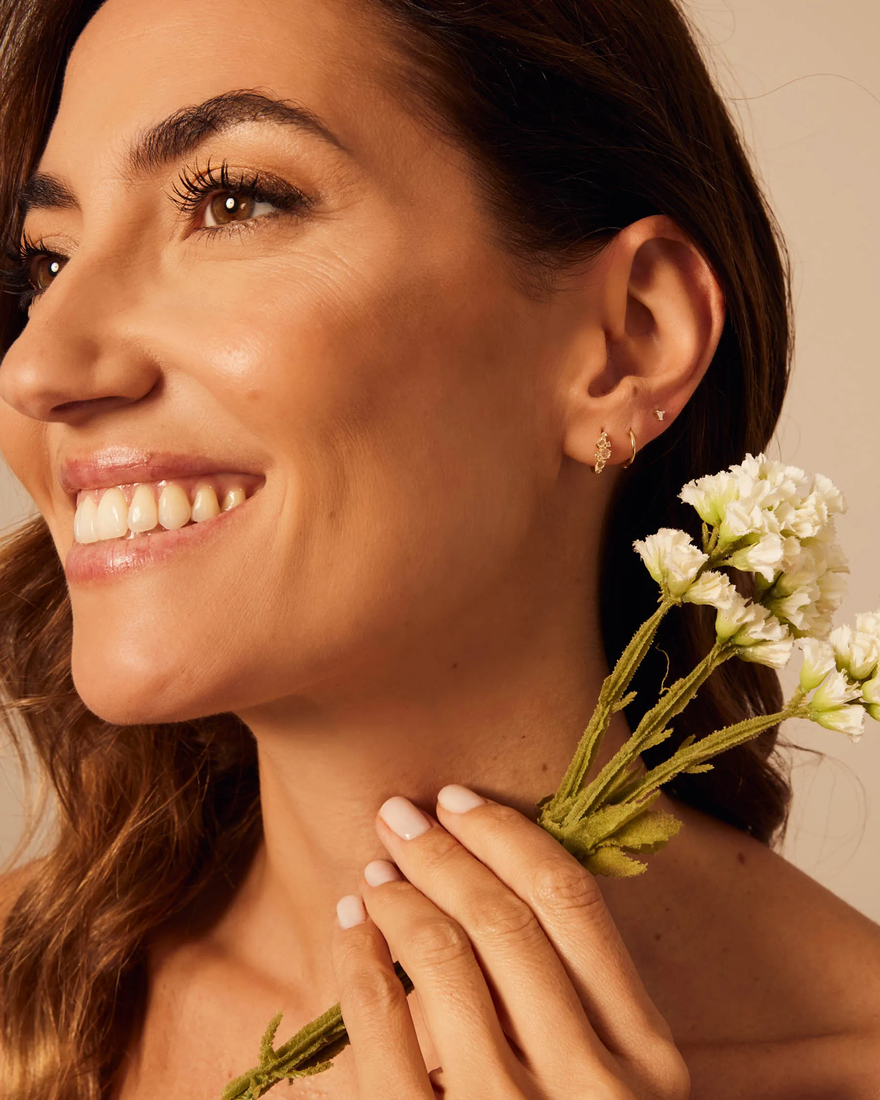 Forever Hoop Earring | 9k Solid Gold | Sapphire sold by Apodemia product image thumbnail 3