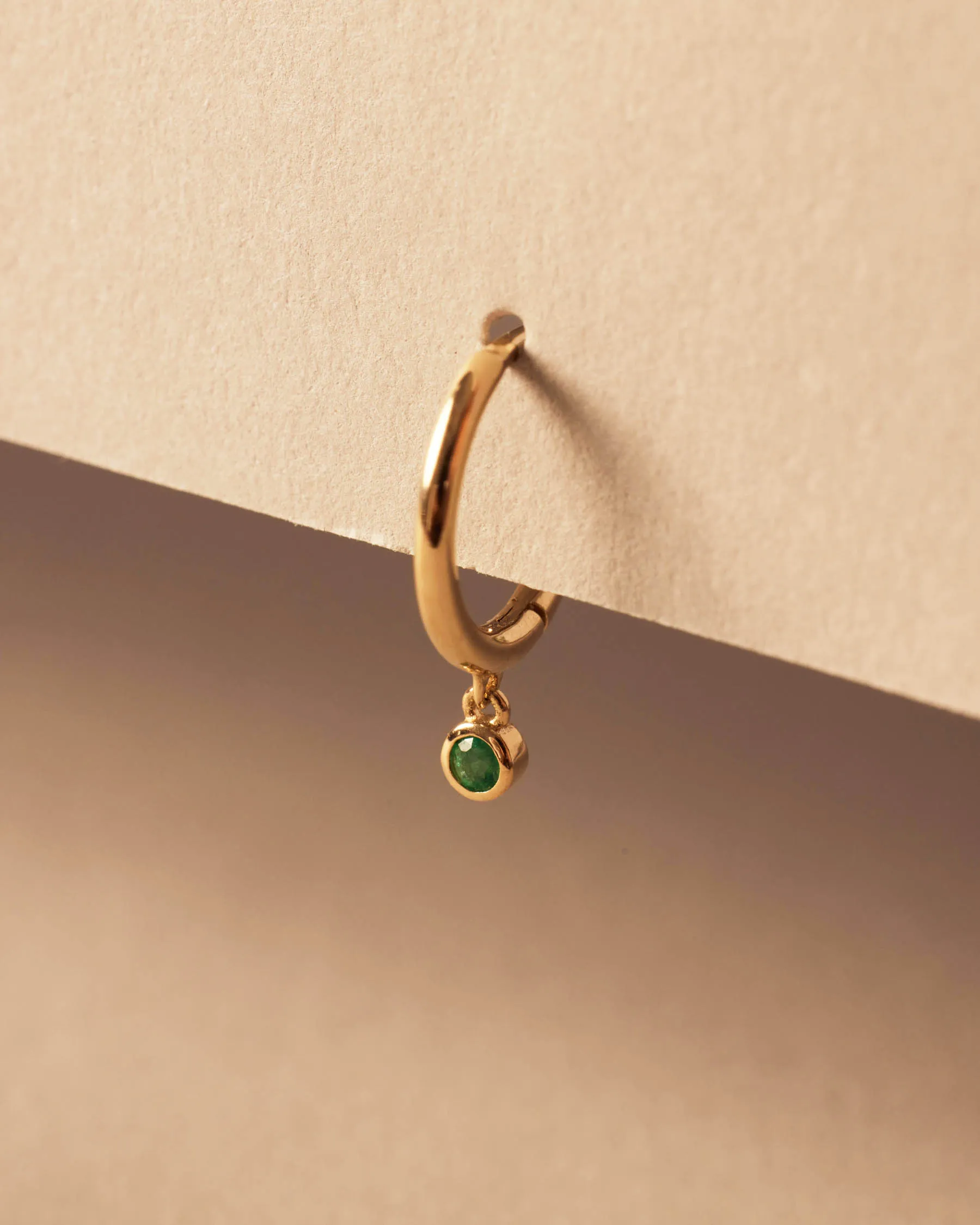 Aro Forever Earrings : Solid Gold 9k : Emerald sold by Apodemia