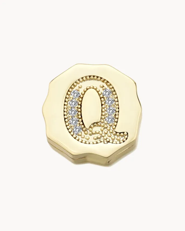 Charm Clip Bubble Vintage Letter Q sold by Apodemia