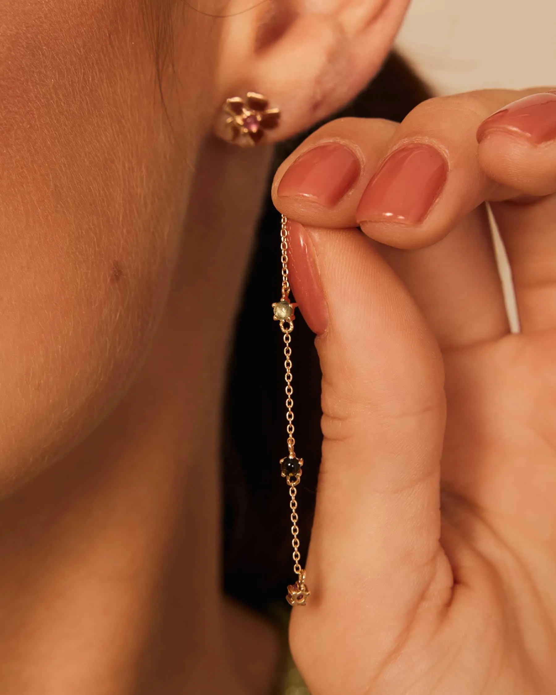 Flower Forever Duo Earrings - 18K Solid Gold - 18K Solid Gold sold by Apodemia product image thumbnail 3