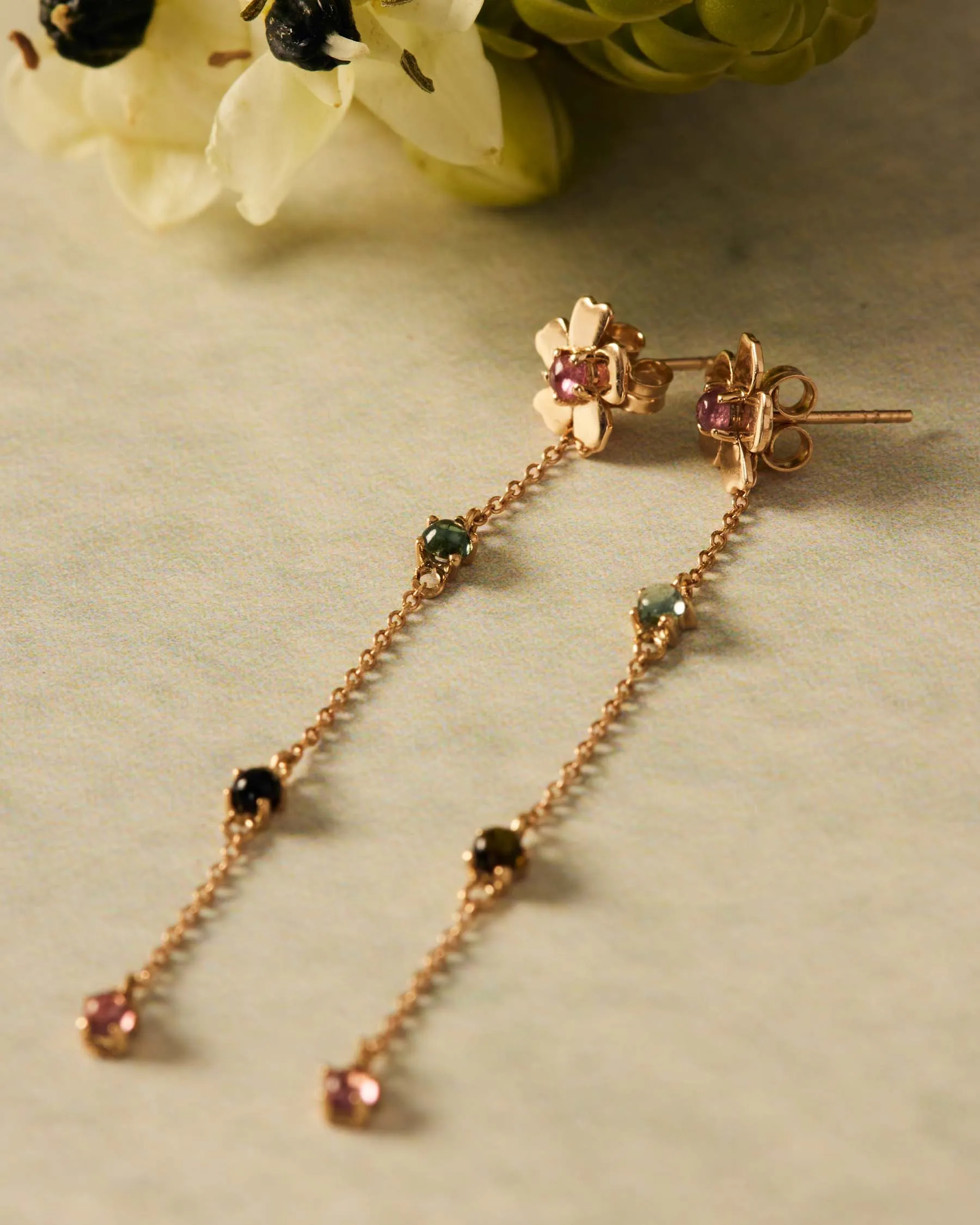 Flower Forever Duo Earrings - 18K Solid Gold - 18K Solid Gold sold by Apodemia