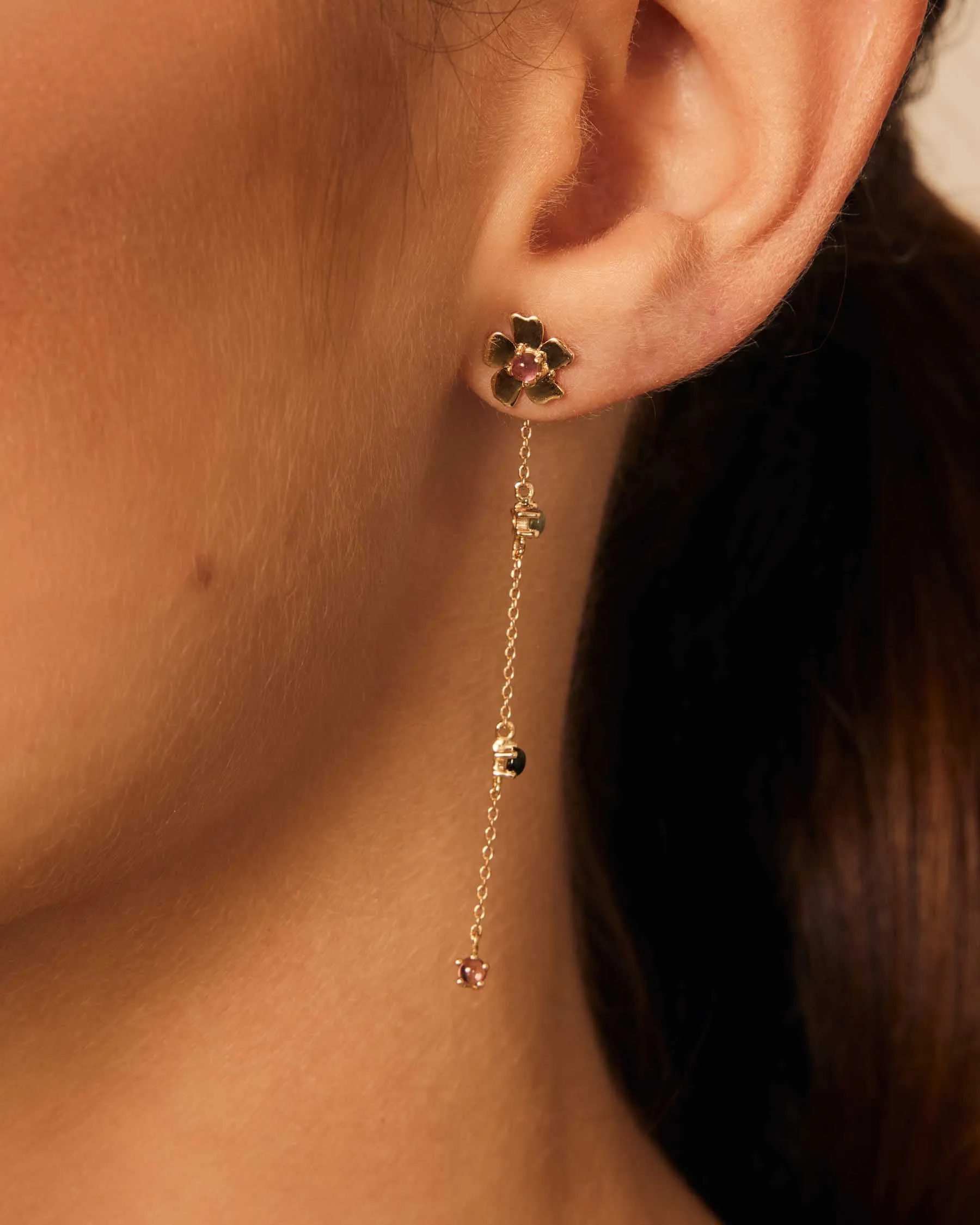 Flower Forever Duo Earrings - 18K Solid Gold - 18K Solid Gold sold by Apodemia product image thumbnail 4