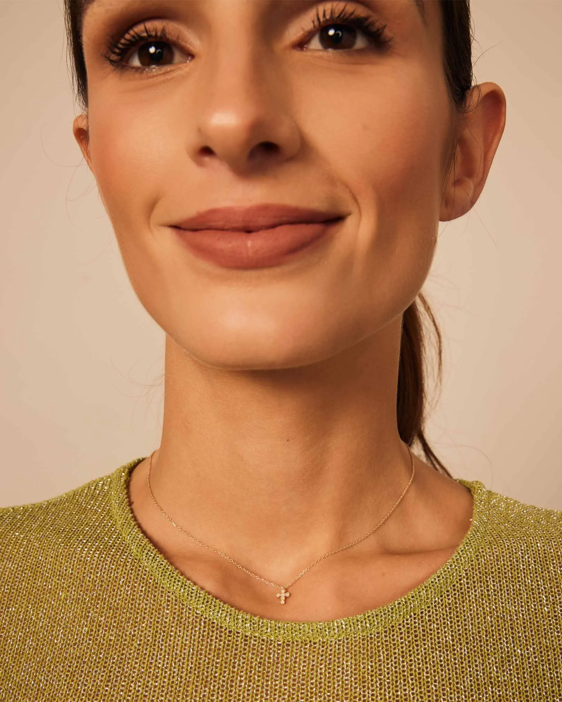 Cross Necklace : 9k Solid Gold : Diamond sold by Apodemia product image thumbnail 4