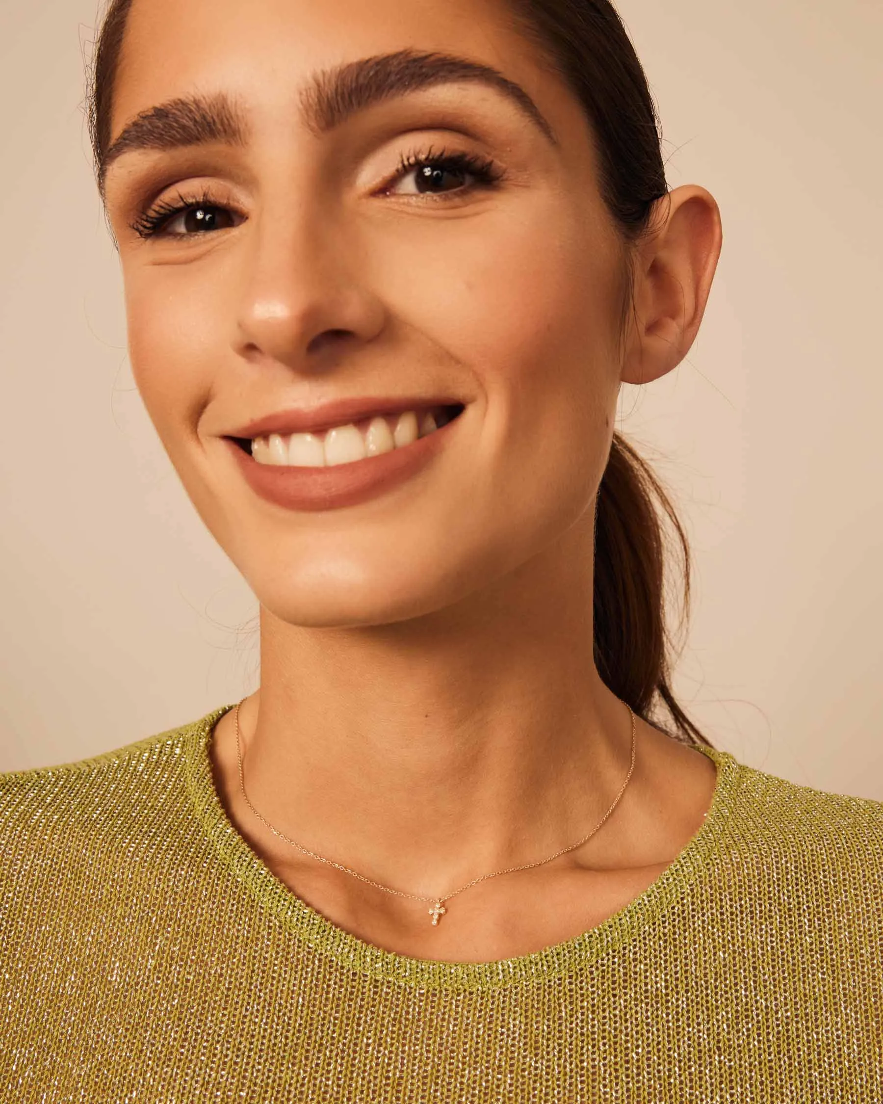 Cross Necklace : 9k Solid Gold : Diamond sold by Apodemia product image thumbnail 2