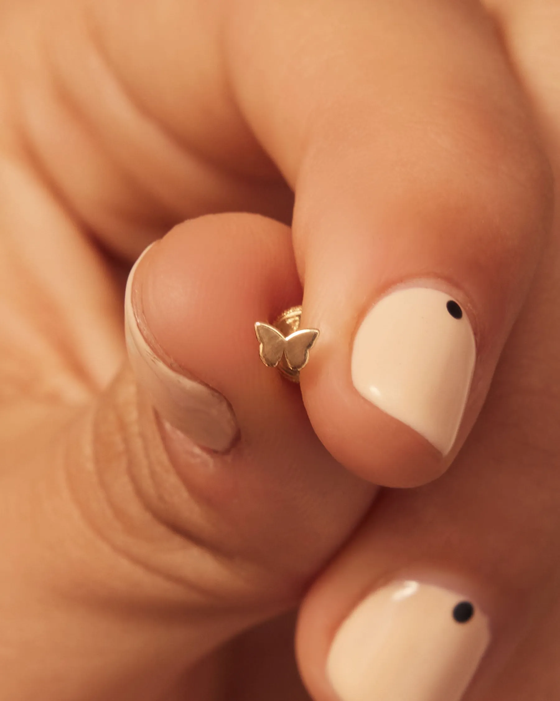 Forever Mini Butterfly Earrings | 18K Solid Gold | sold by Apodemia product image thumbnail 3