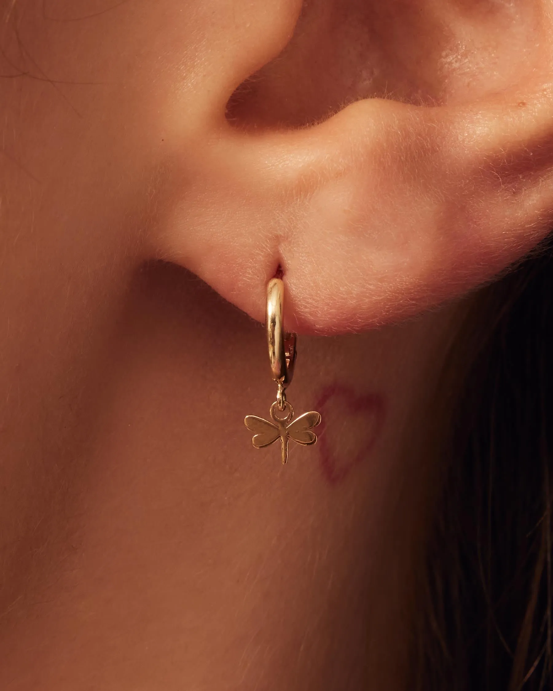 Forever Dragonfly Hoop Earrings | 18K Solid Gold | sold by Apodemia product image thumbnail 2