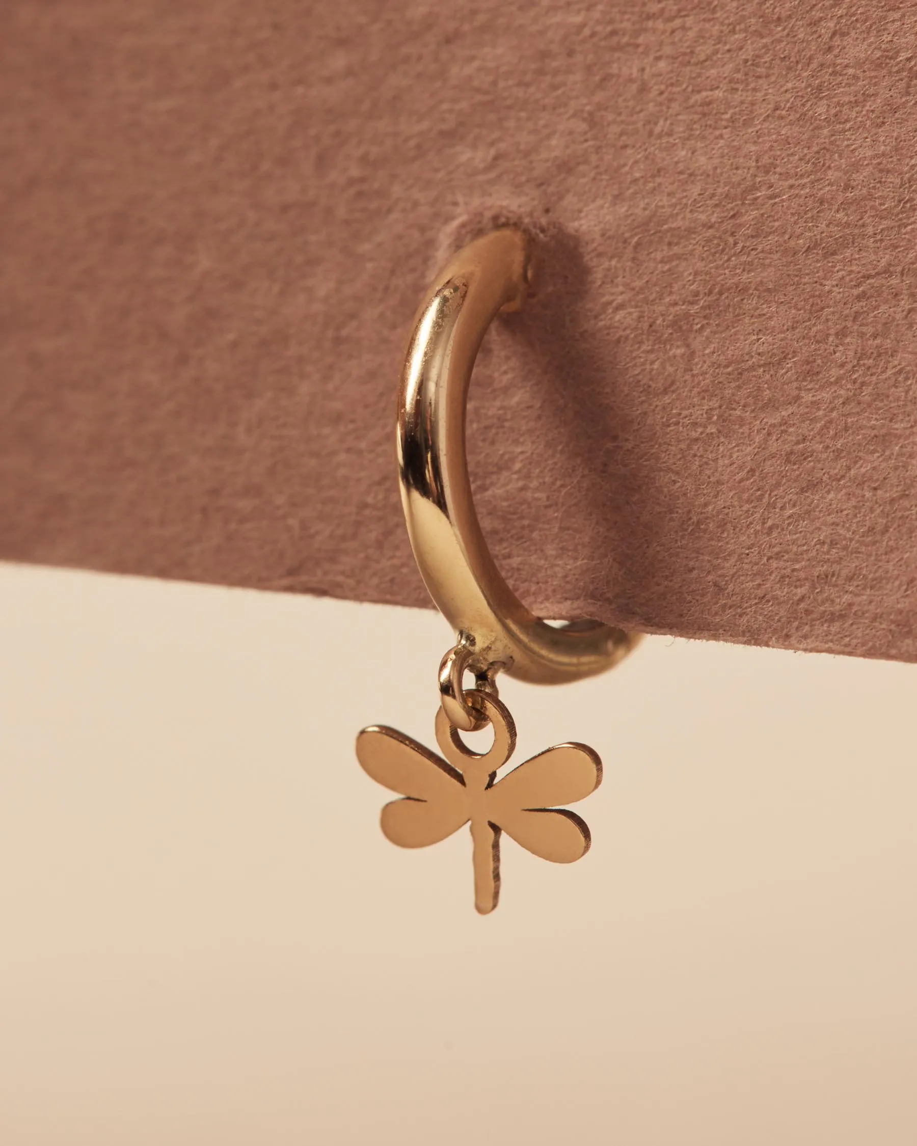 Forever Dragonfly Hoop Earrings | 18K Solid Gold | sold by Apodemia