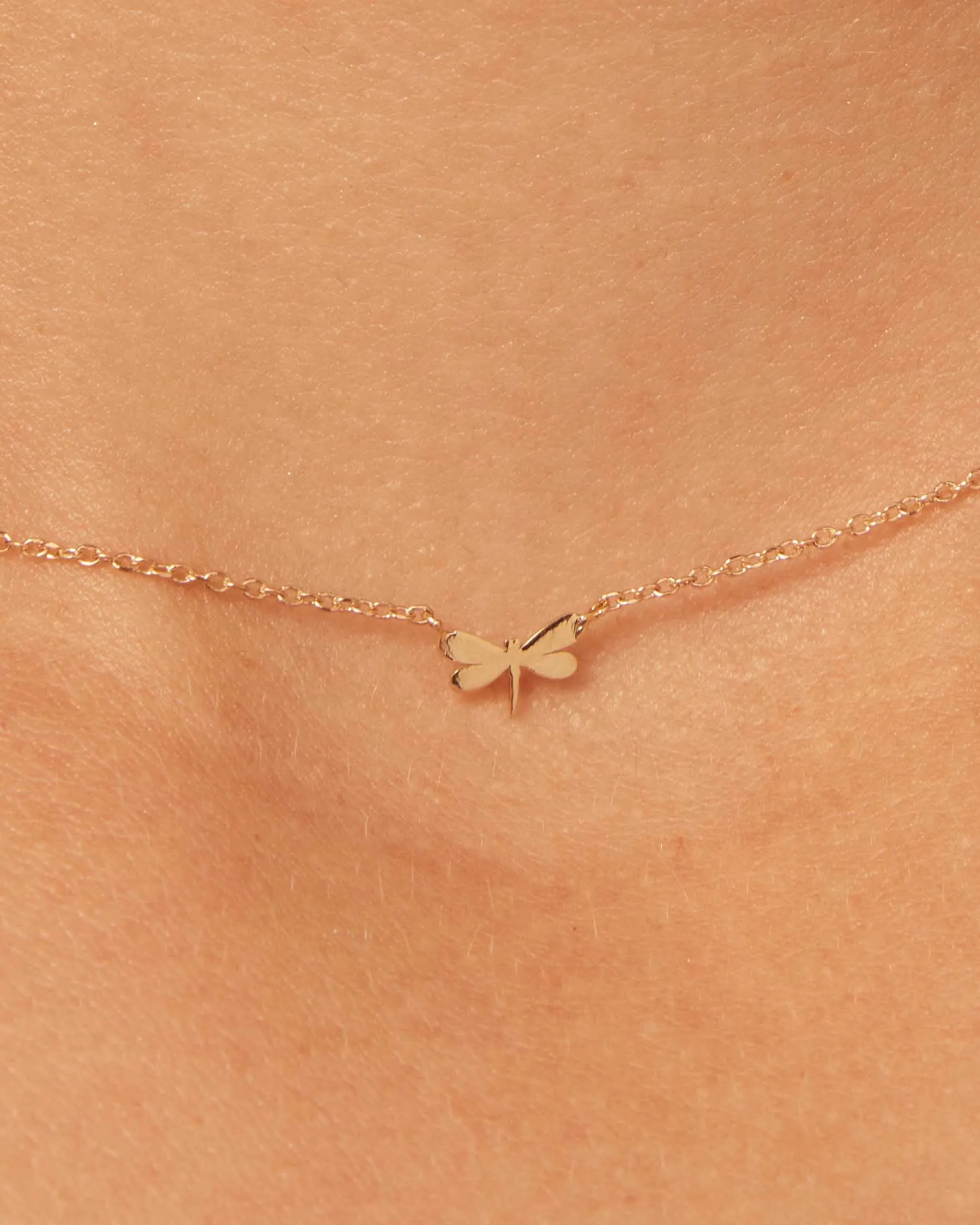 Mini Dragonfly Forever Necklace | 18K Solid Gold | sold by Apodemia product image thumbnail 2