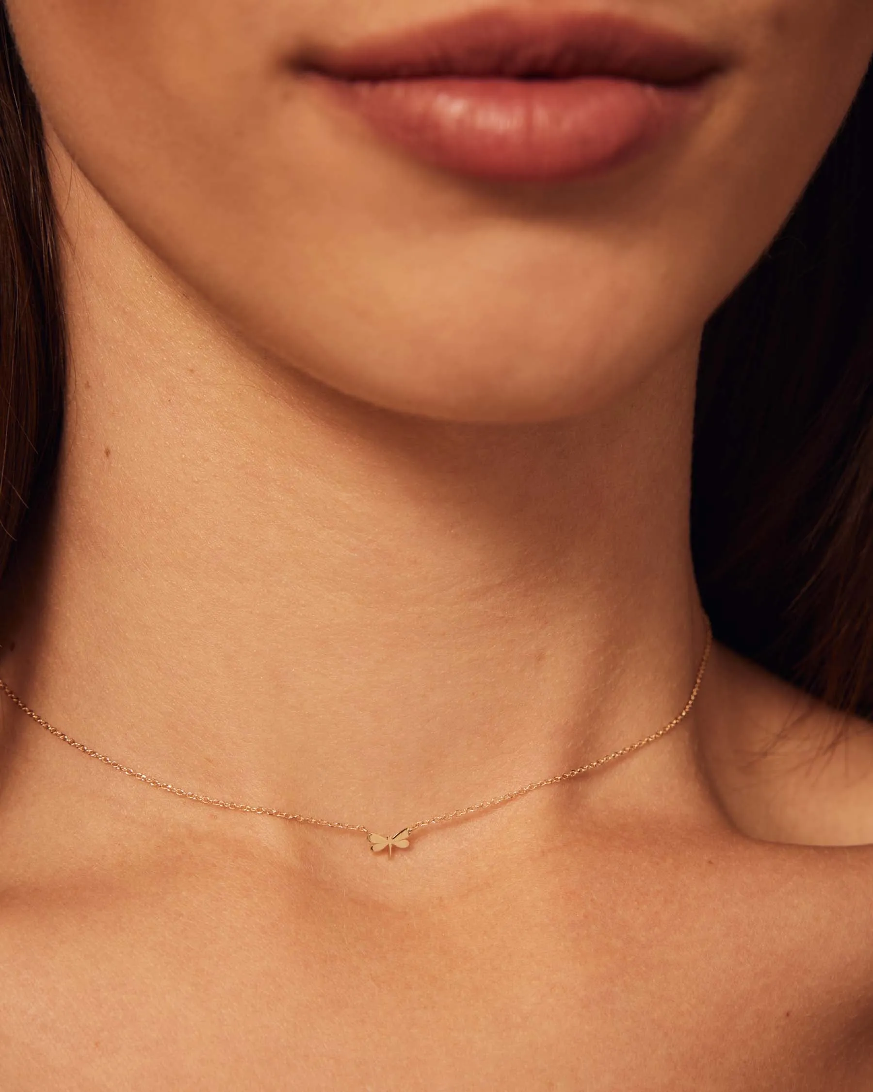 Mini Dragonfly Forever Necklace | 18K Solid Gold | sold by Apodemia product image thumbnail 4