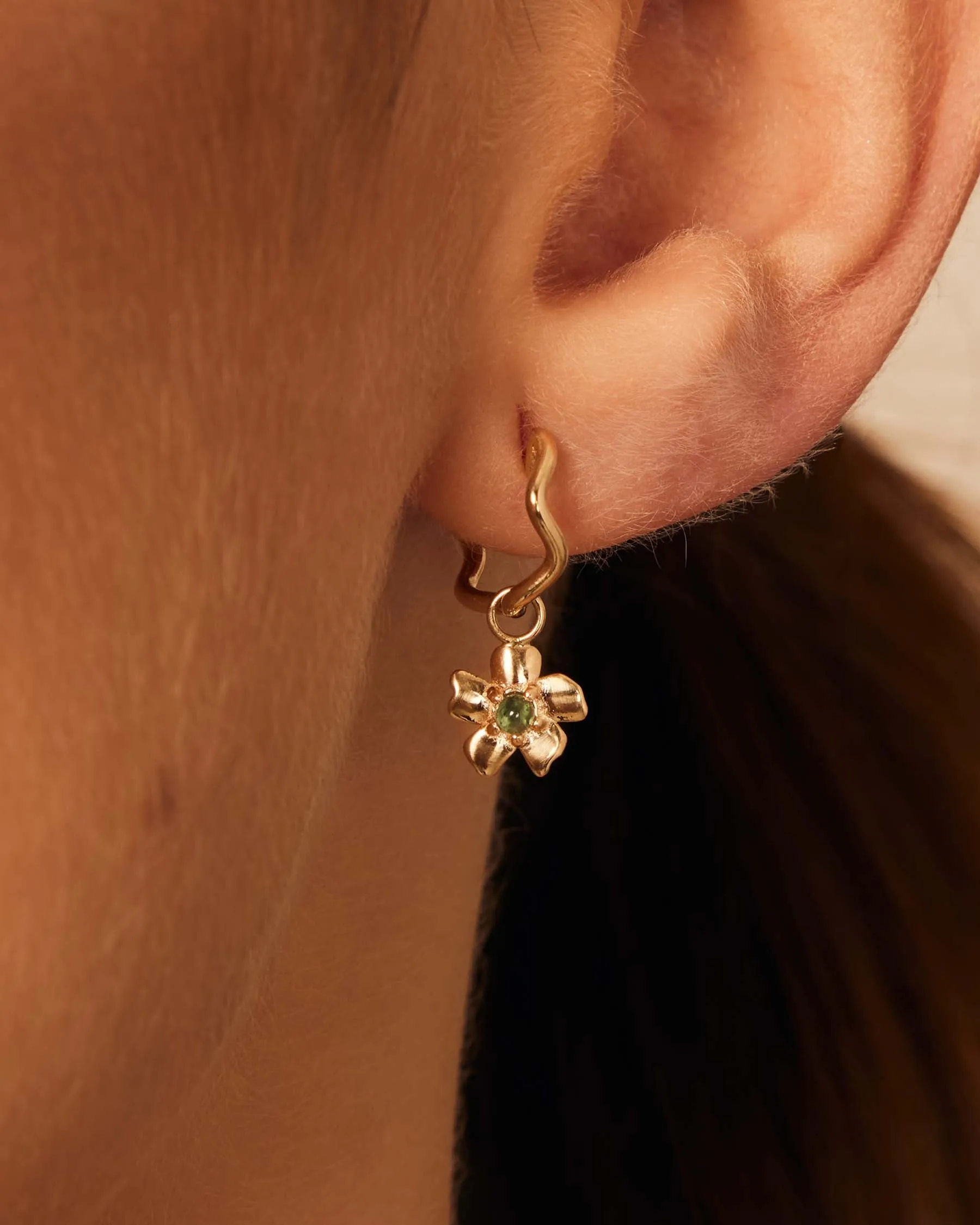 Forever Flower Hoop Earrings - 18K Solid Gold - 18K Solid Gold sold by Apodemia product image thumbnail 3