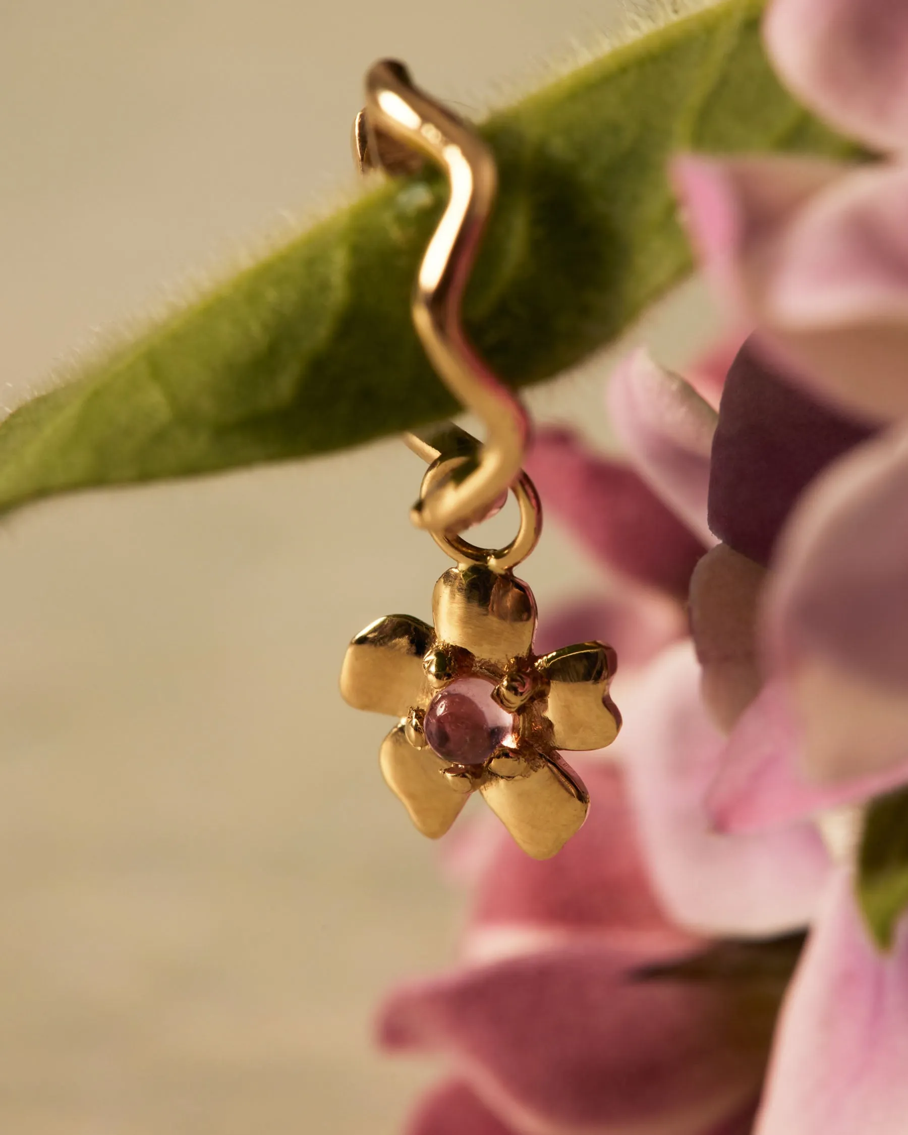 Forever Flower Hoop Earrings - 18K Solid Gold - 18K Solid Gold sold by Apodemia