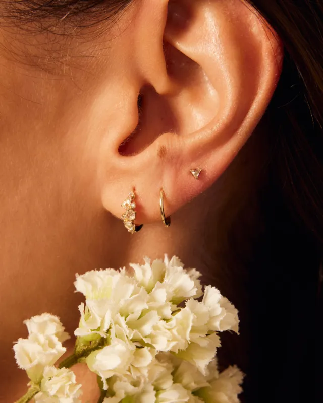 Forever Triangle Earring | 9k Solid Gold | Sapphire sold by Apodemia