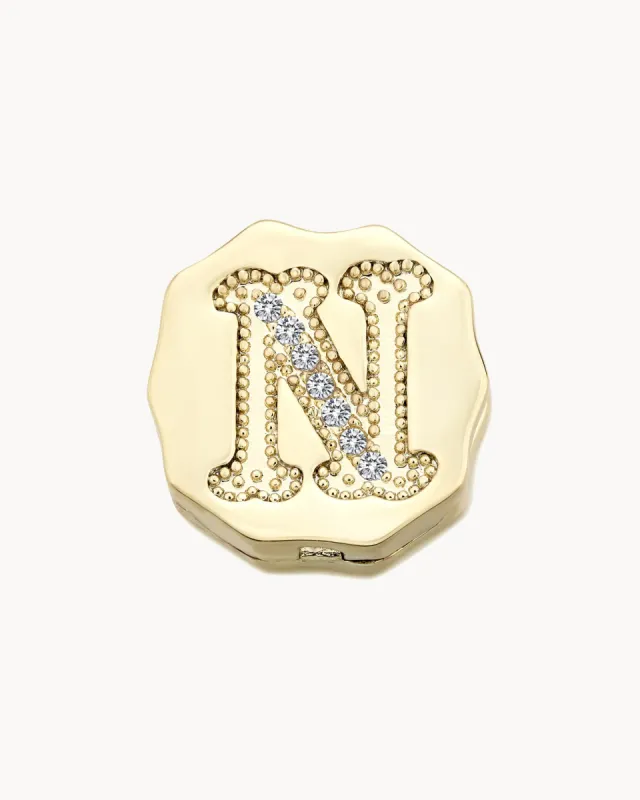 Charm Clip Bubble Vintage Letter N sold by Apodemia