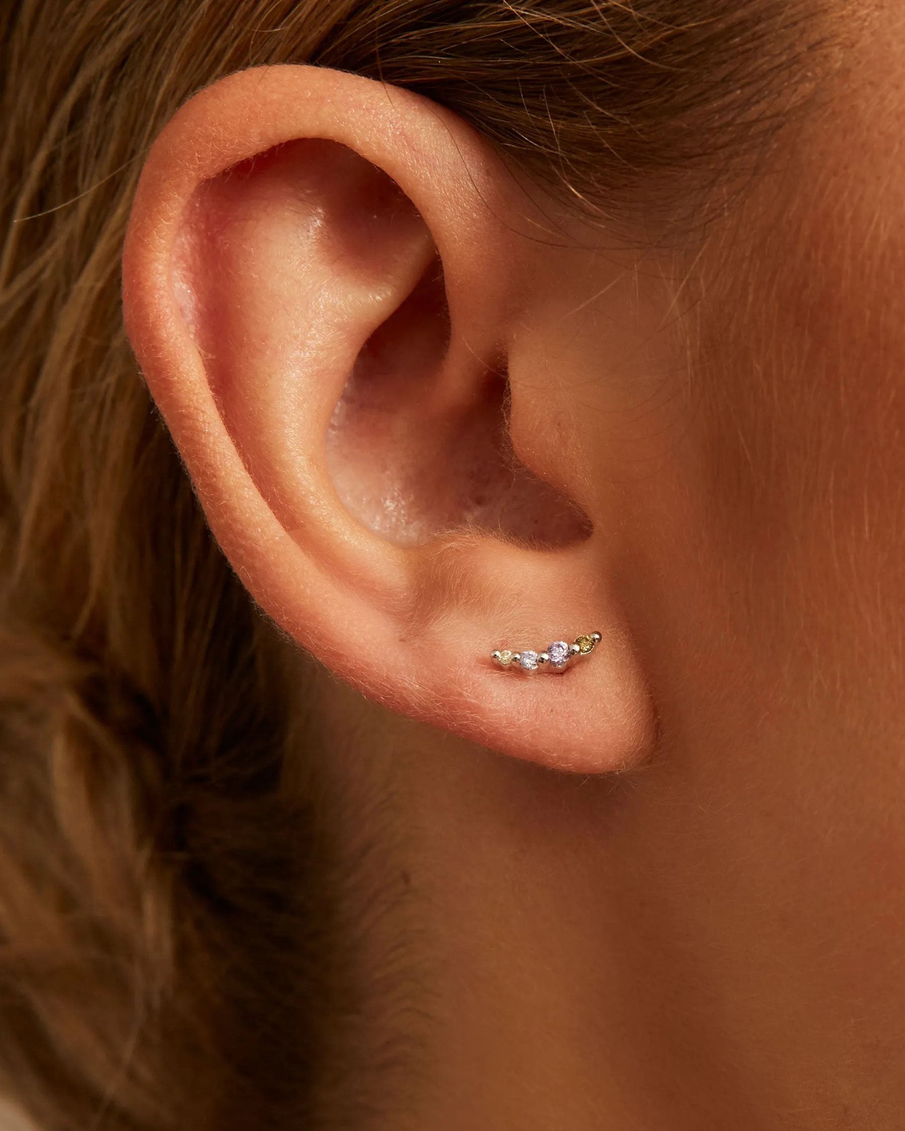 Multicolor Forever Curved Earring | 925 silver sold by Apodemia product image thumbnail 3