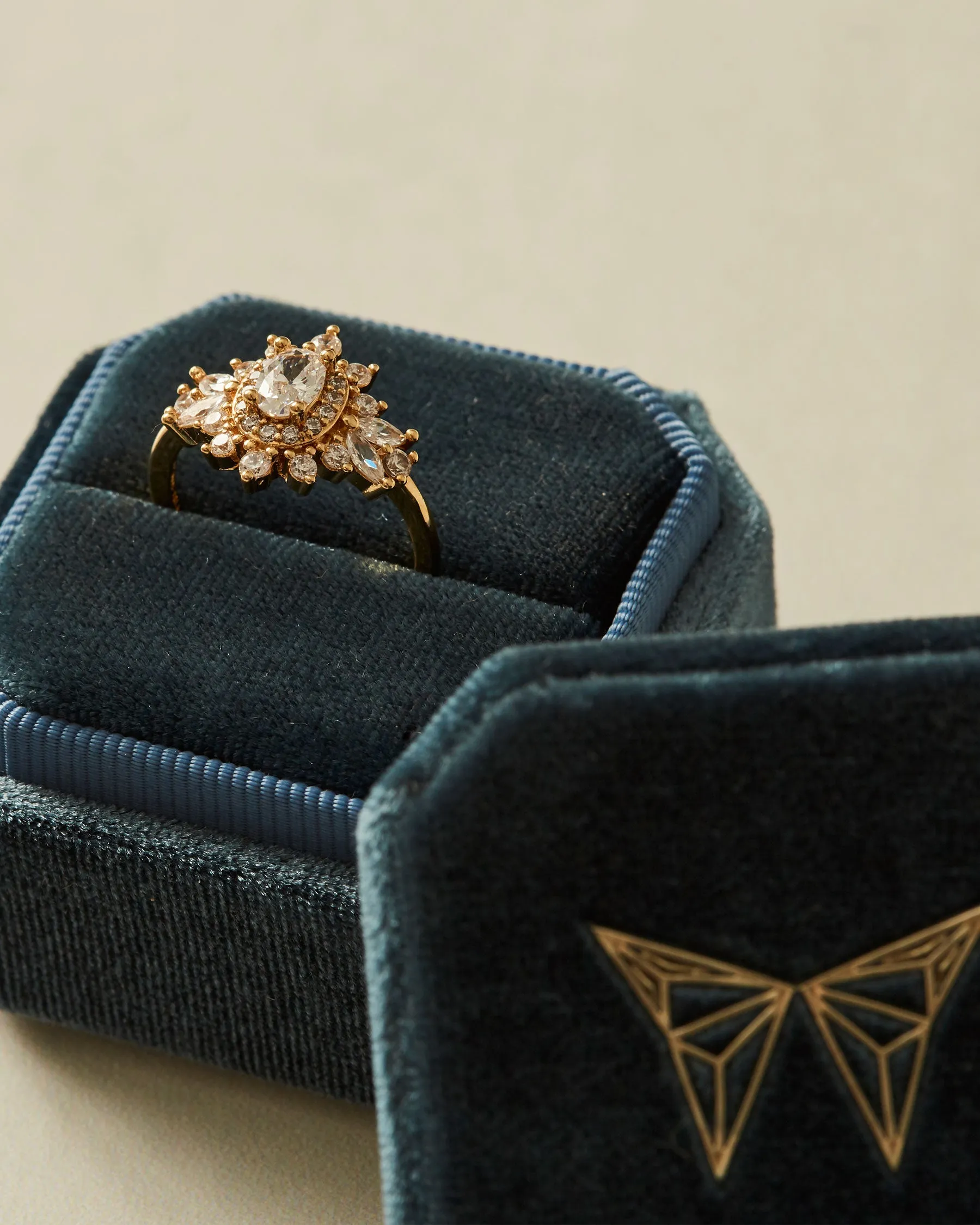 Velvet Dark Blue Jewelry Box | The Gray Box sold by Apodemia product image thumbnail 3