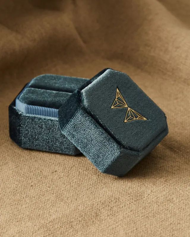 Velvet Dark Blue Jewelry Box | The Gray Box sold by Apodemia