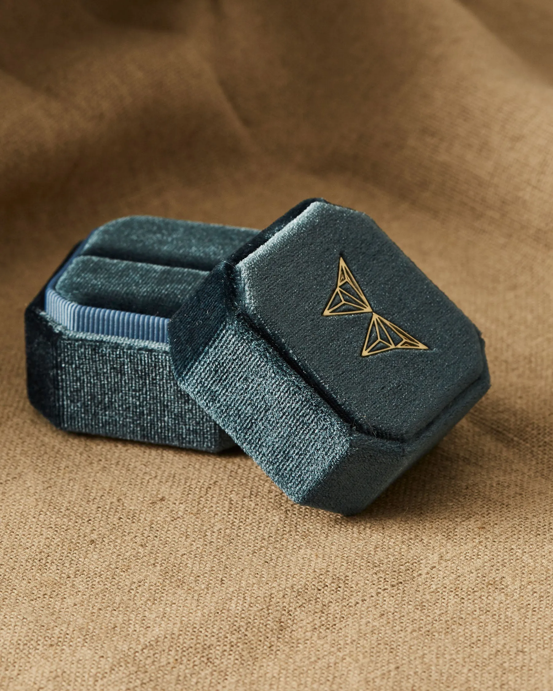 Velvet Dark Blue Jewelry Box | The Gray Box sold by Apodemia