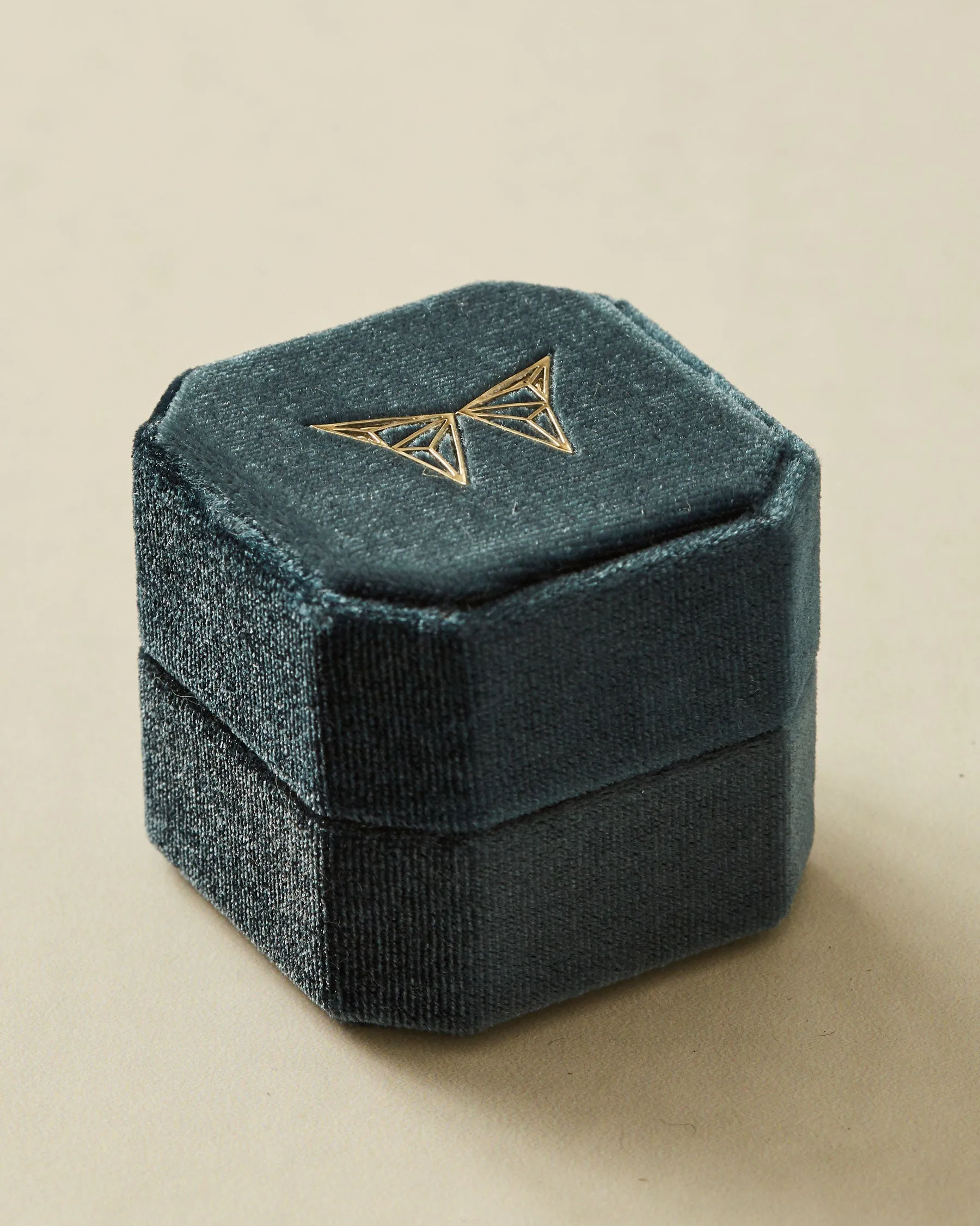 Velvet Dark Blue Jewelry Box | The Gray Box sold by Apodemia product image thumbnail 4