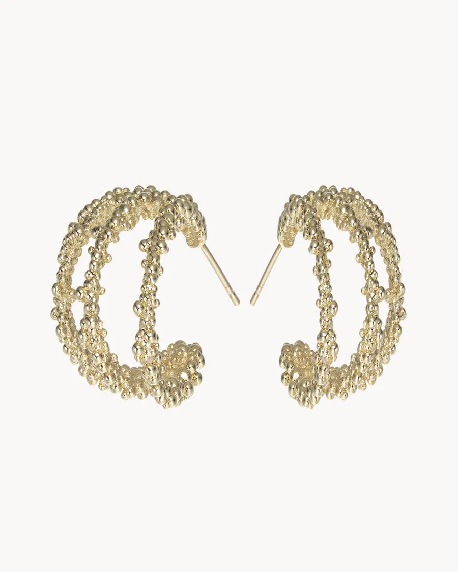 Triple Hoop Earrings Sand Dust sold by Apodemia product image thumbnail 5