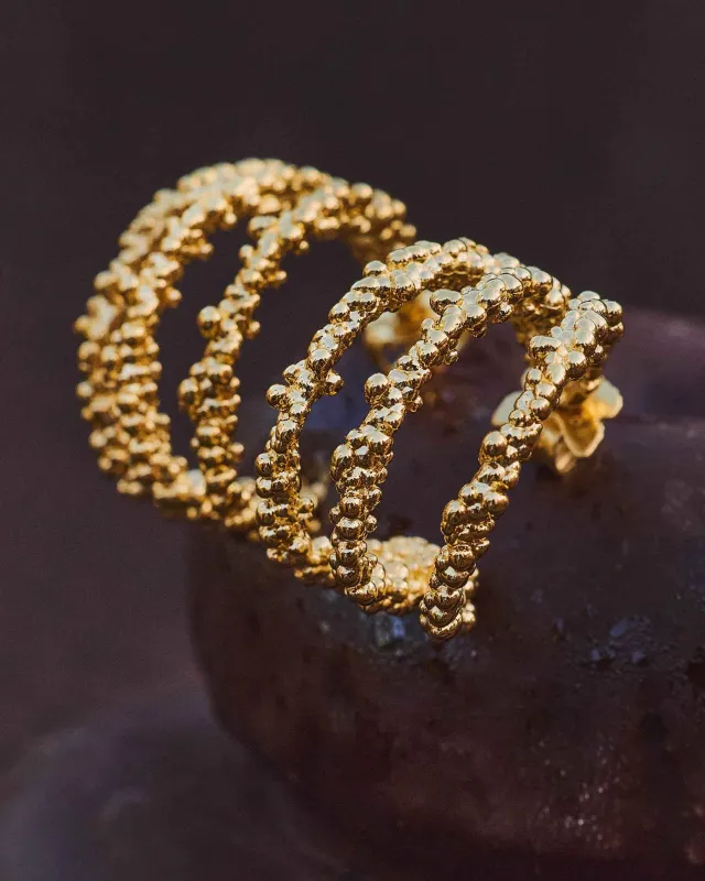 Triple Hoop Earrings Sand Dust sold by Apodemia