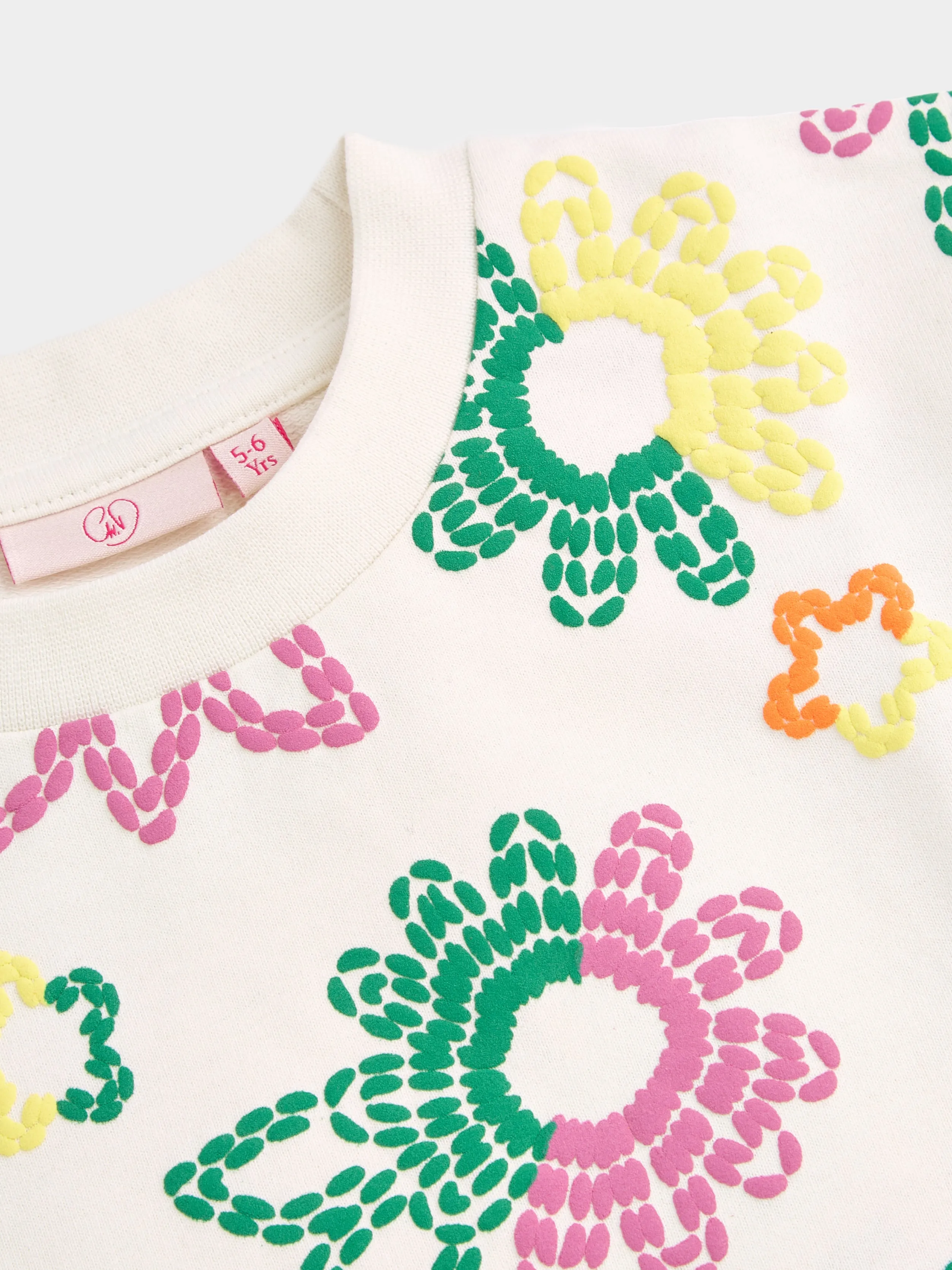 GWD Orla White Floral Print Sweatshirt sold by George W. Davies product image thumbnail 3