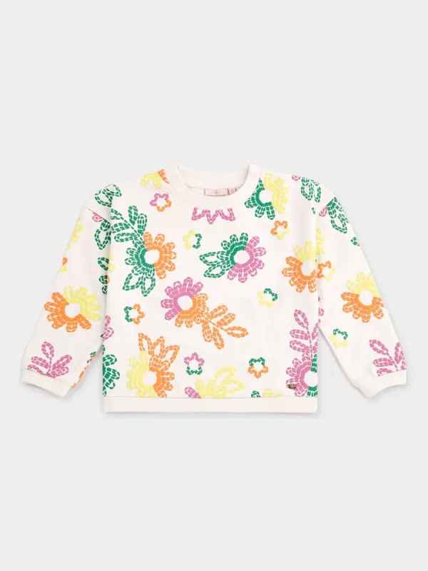 GWD Orla White Floral Print Sweatshirt sold by George W. Davies