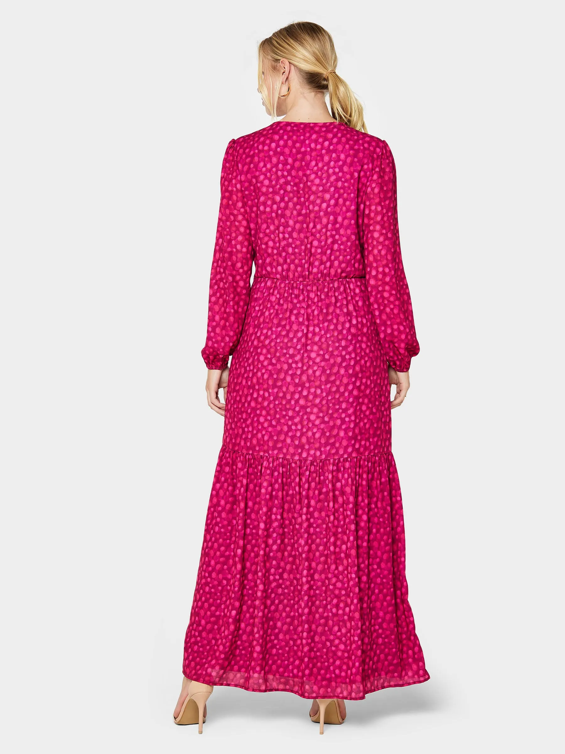 Fiona Spot Print Pink Maxi Dress sold by George W. Davies product image thumbnail 3