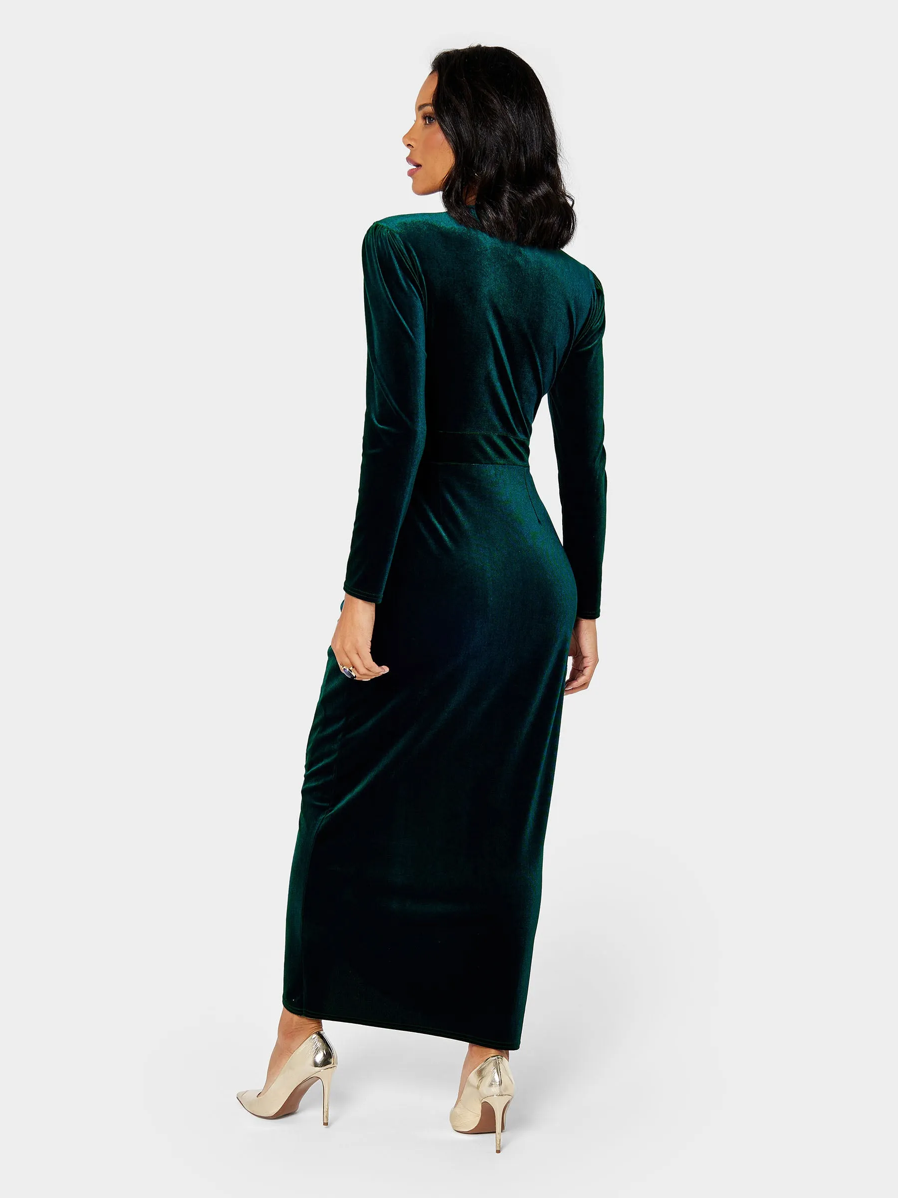 Paula Velvet Emerald Green Maxi Dress sold by George W. Davies product image thumbnail 3