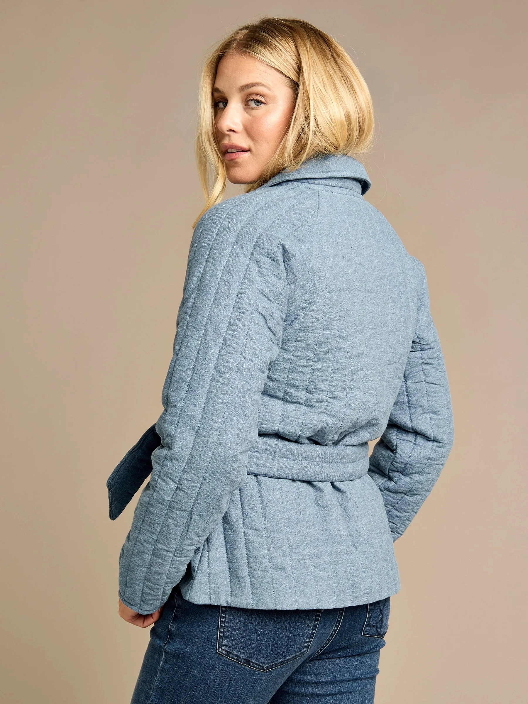 Demi Denim Quilted Tie Blazer sold by George W. Davies product image thumbnail 3