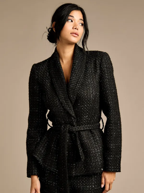 Claire Black Boucle Jacket sold by George W. Davies
