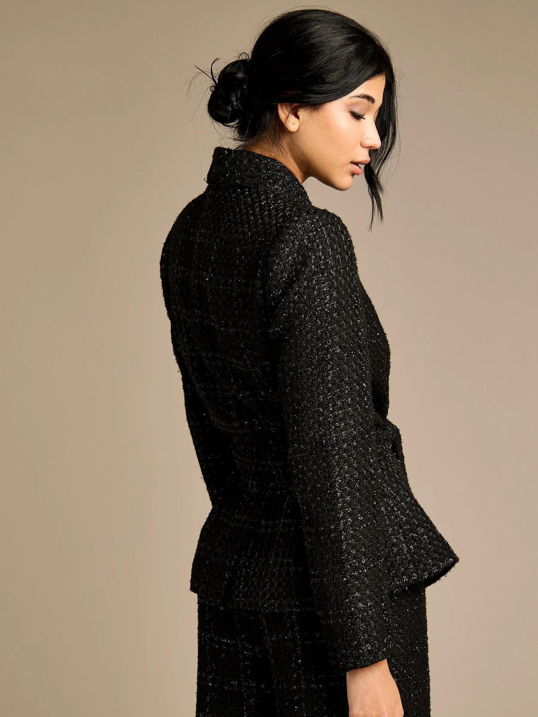 Claire Black Boucle Jacket sold by George W. Davies product image thumbnail 3