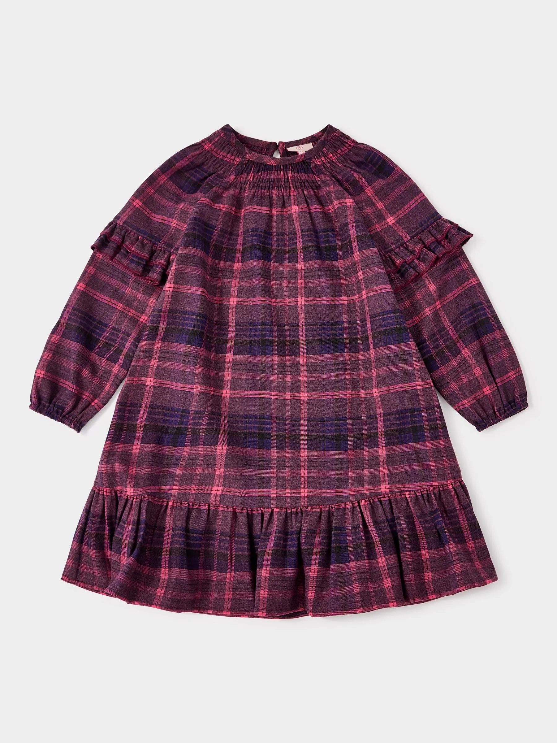 GWD Pixie Burgundy and Pink Check Dress sold by George W. Davies