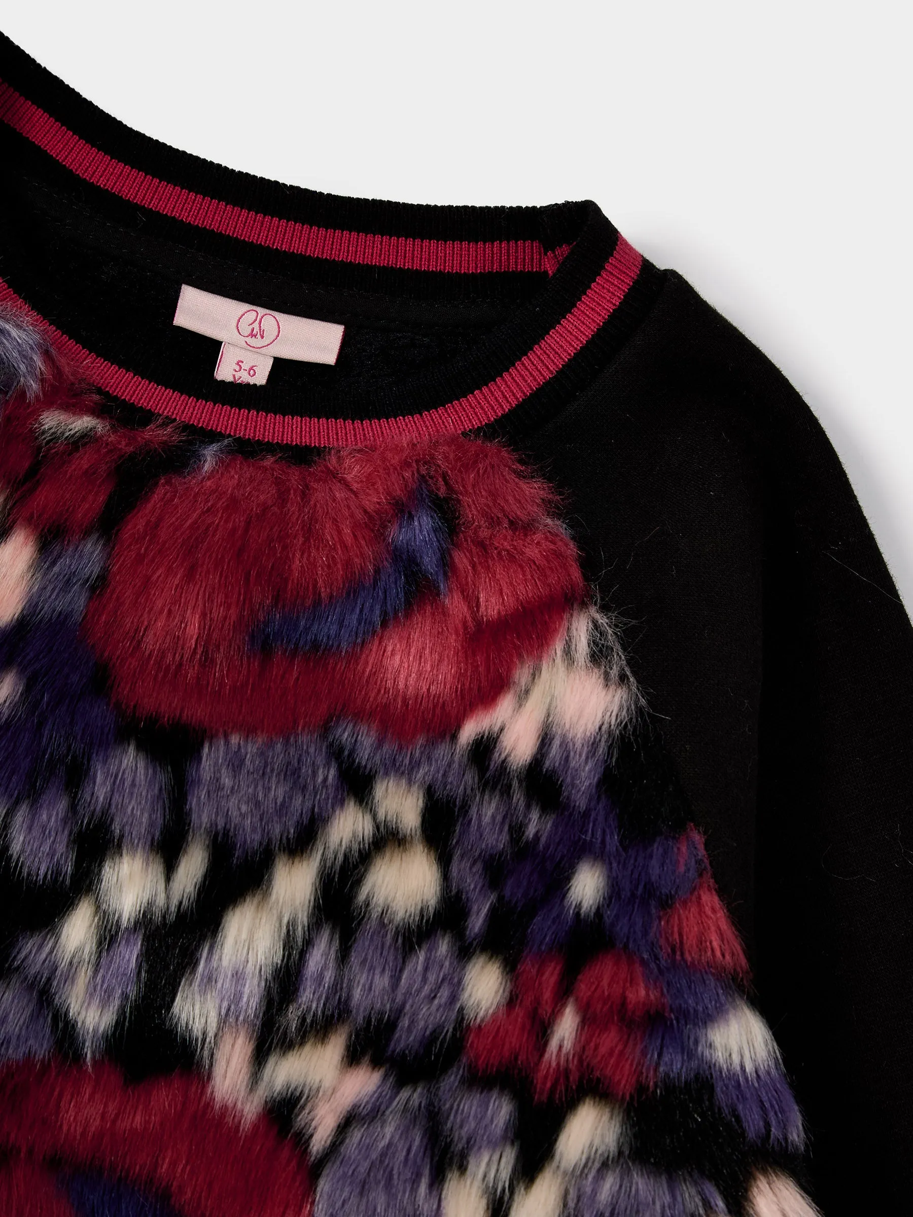 Lulu Mae Floral Faux Fur Sweatshirt sold by George W. Davies product image thumbnail 3