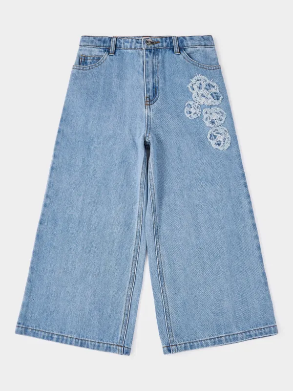 Madge Wide Leg Indigo Denim Jean sold by George W. Davies