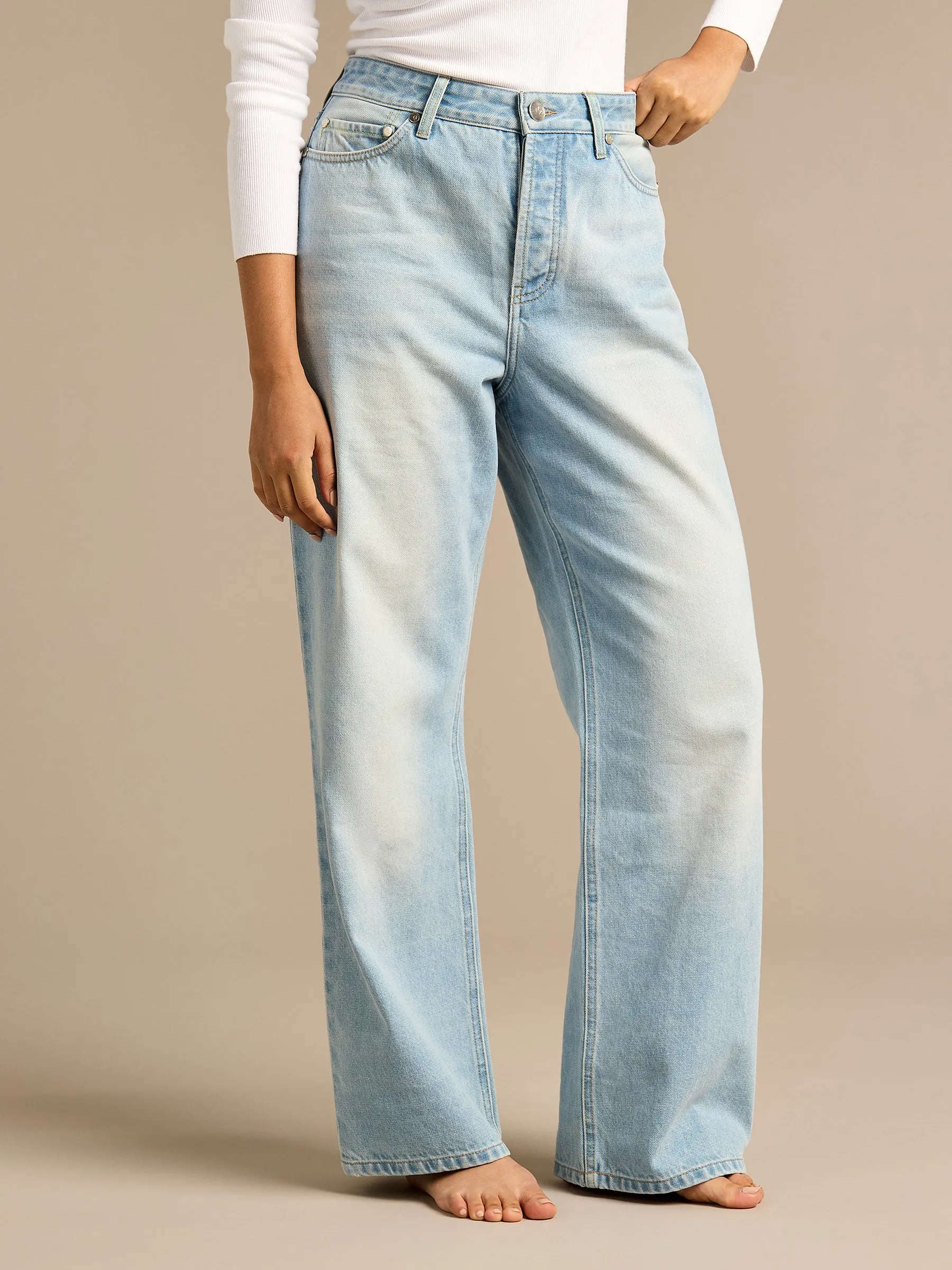 GWD Jessy Light Blue Wide Leg Denim Jean sold by George W. Davies product image thumbnail 2