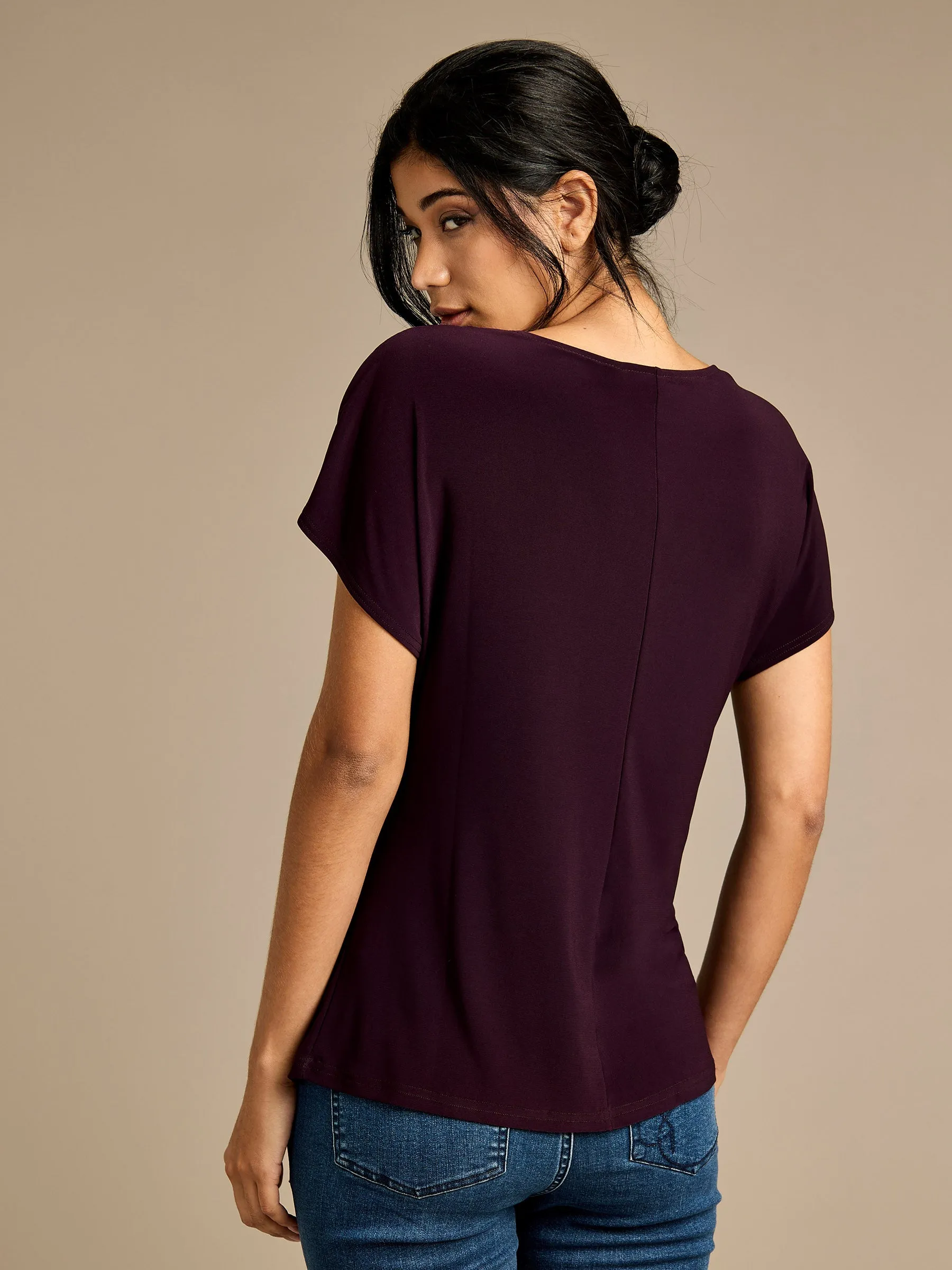 Ellie Purple Drape Top sold by George W. Davies product image thumbnail 2