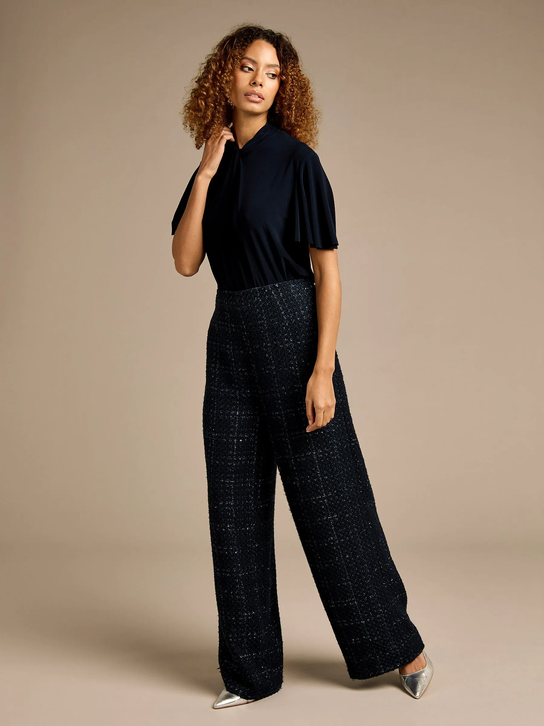 GWD Terry Navy Twist Neck Top sold by George W. Davies product image thumbnail 3