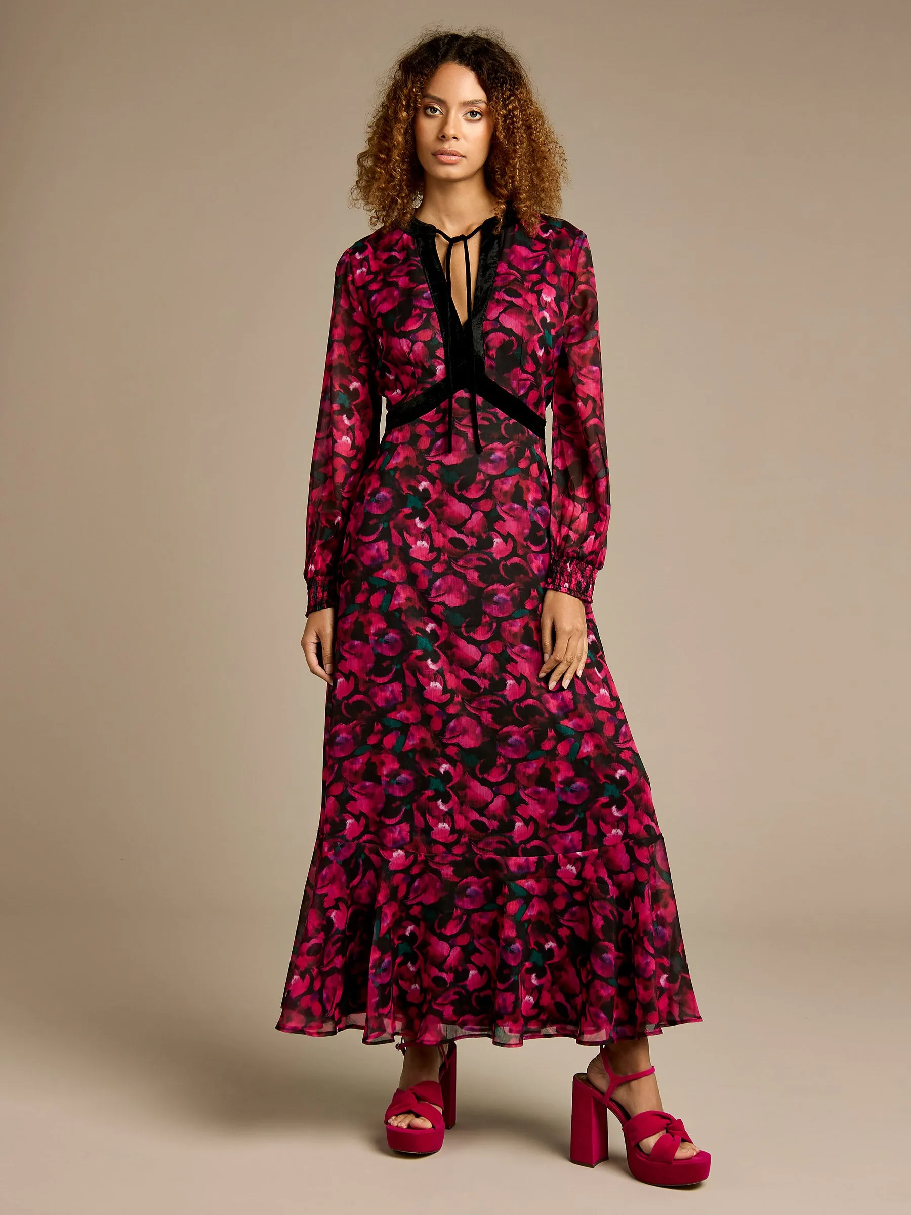 GWD Suzie Abstract Floral Print Dress sold by George W. Davies