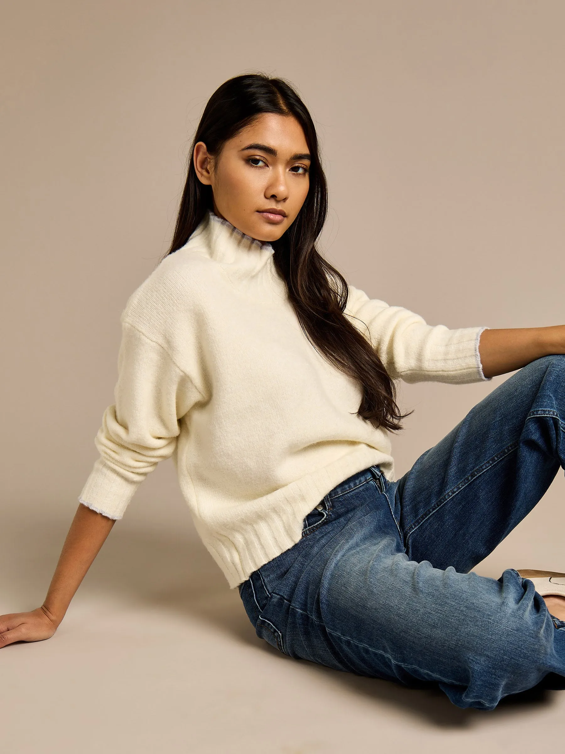 GWD Kipling Cream High Neck Jumper sold by George W. Davies