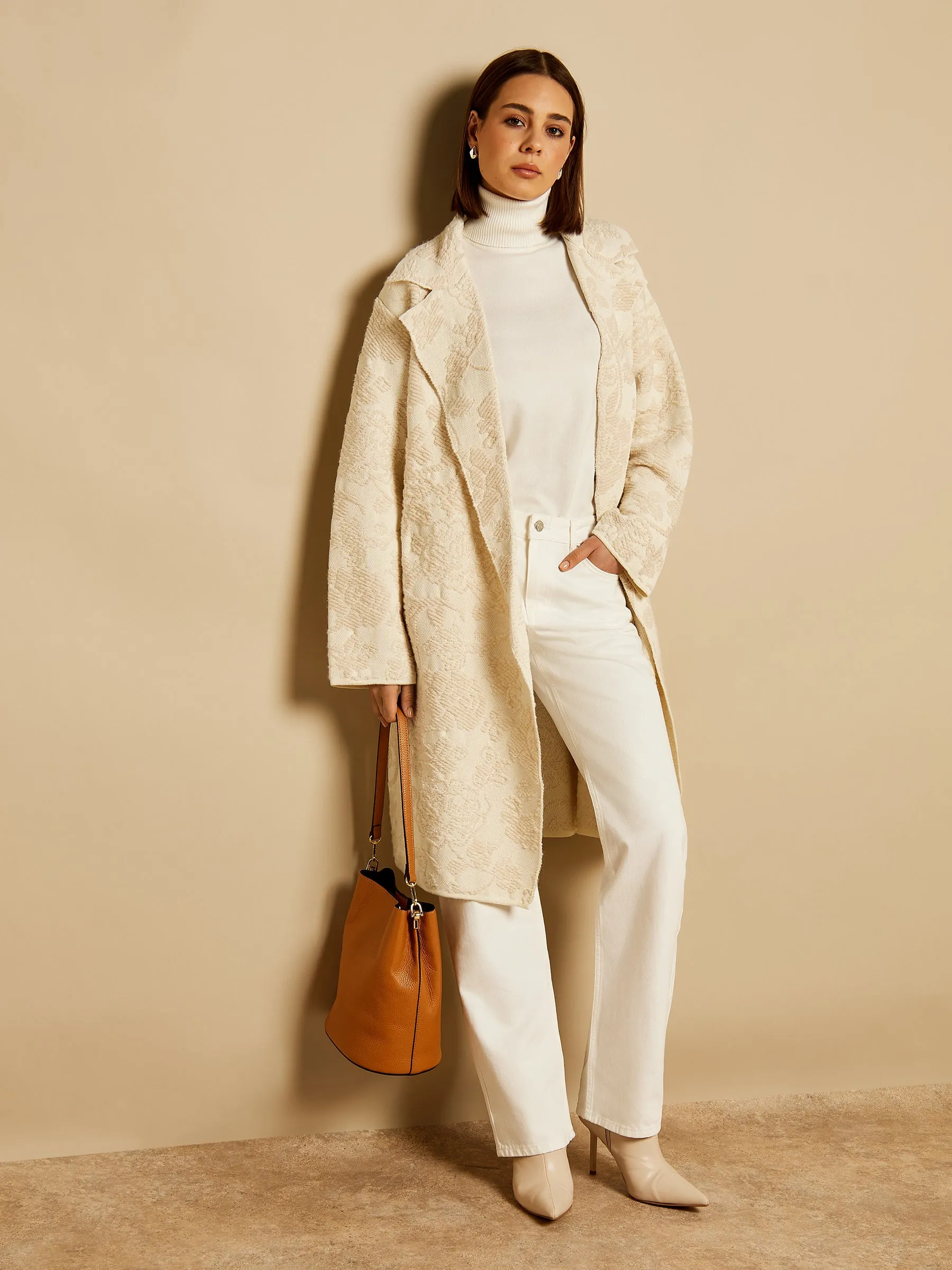 GWD Carlotta Cream Jacquard Coat sold by George W. Davies product image thumbnail 5