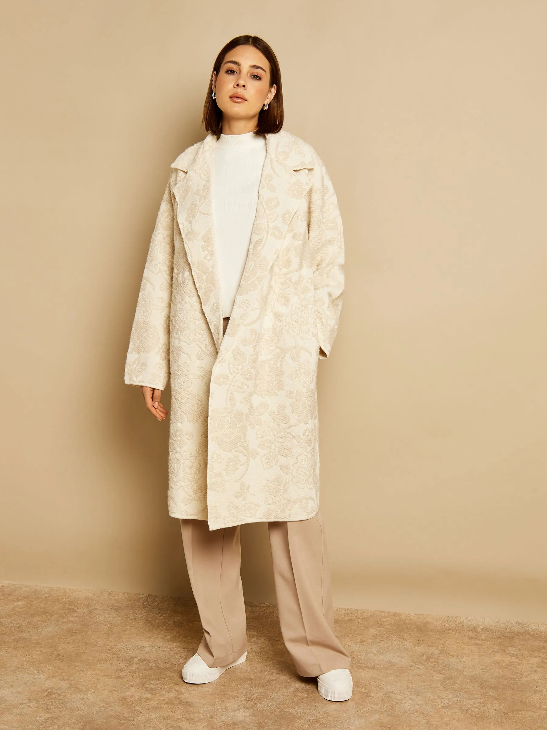 GWD Carlotta Cream Jacquard Coat sold by George W. Davies product image thumbnail 2