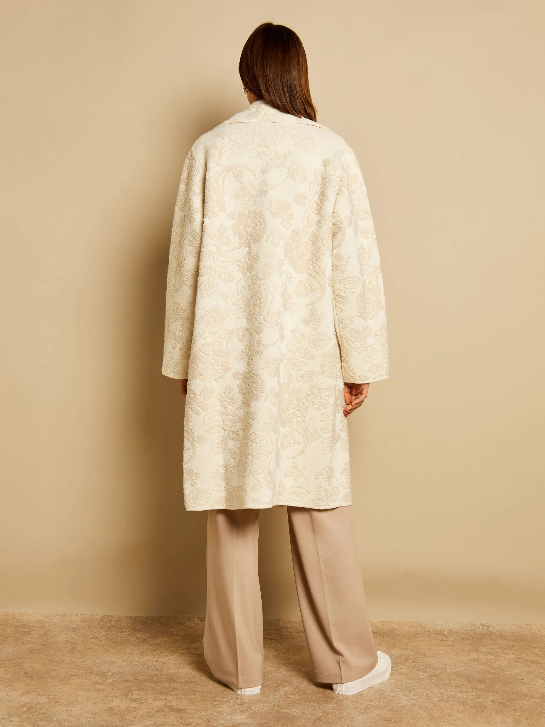 GWD Carlotta Cream Jacquard Coat sold by George W. Davies product image thumbnail 3