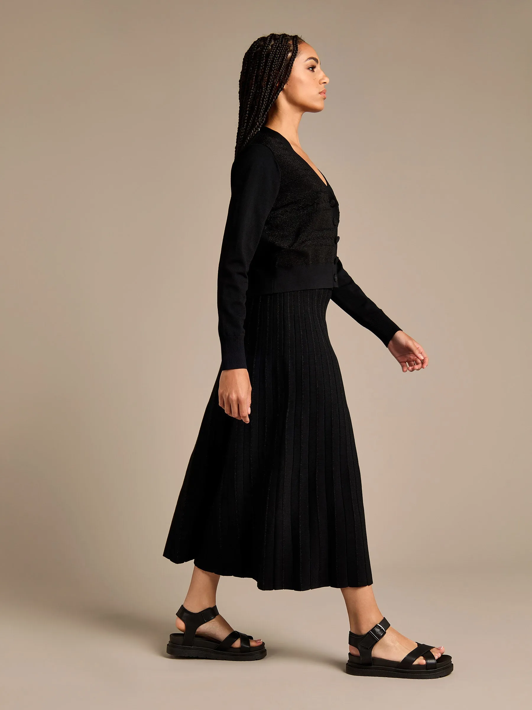 GWD Phyllis Sparkle Pleated Knitted Skirt sold by George W. Davies product image thumbnail 2