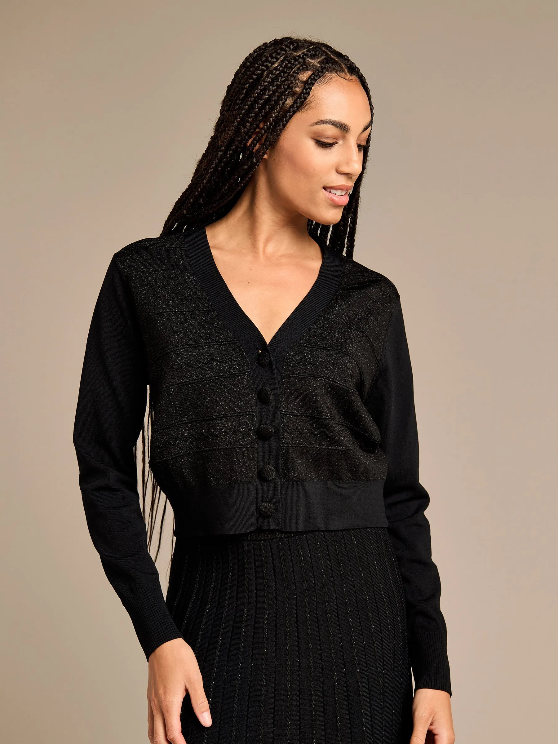 GWD Phyllis Sparkle Button Though Knitted Cardigan sold by George W. Davies product image thumbnail 2